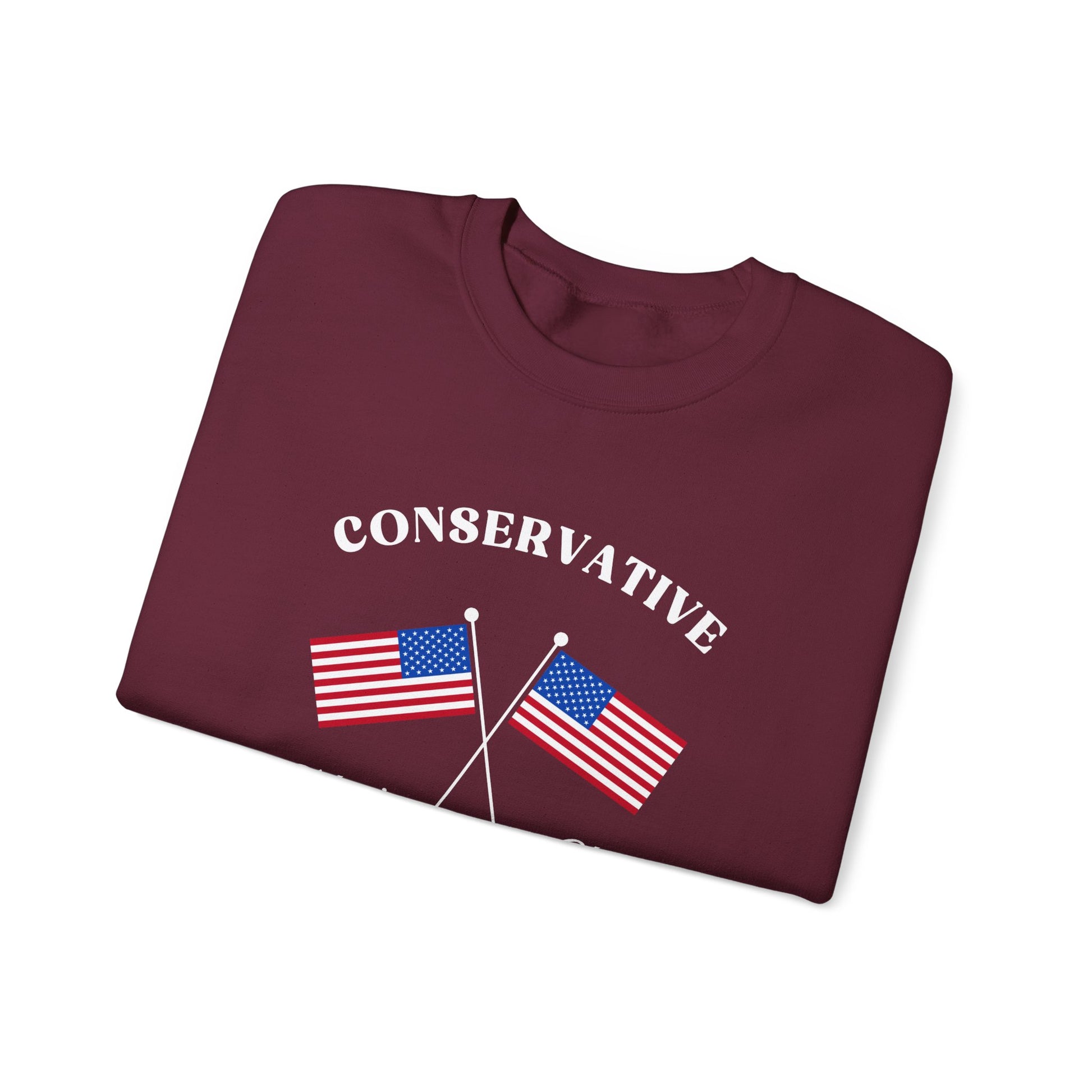 Conservative Mom's Club Crewneck Sweatshirt - Raising Patriots Since 1776 (White Logo) - Sweet Baby Jeez Teez