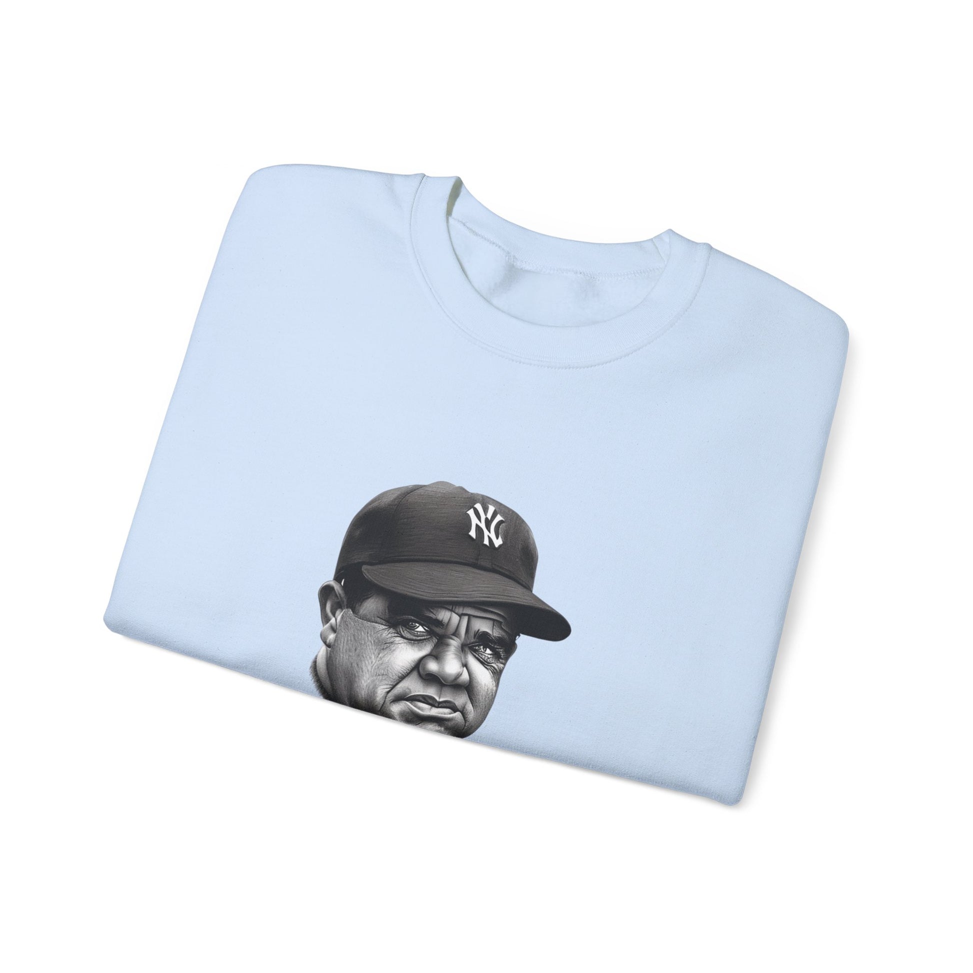 Strike Out Babe Ruth Men's Crewneck Sweatshirt (IW Grayscale Logo) - Sweet Baby Jeez Teez