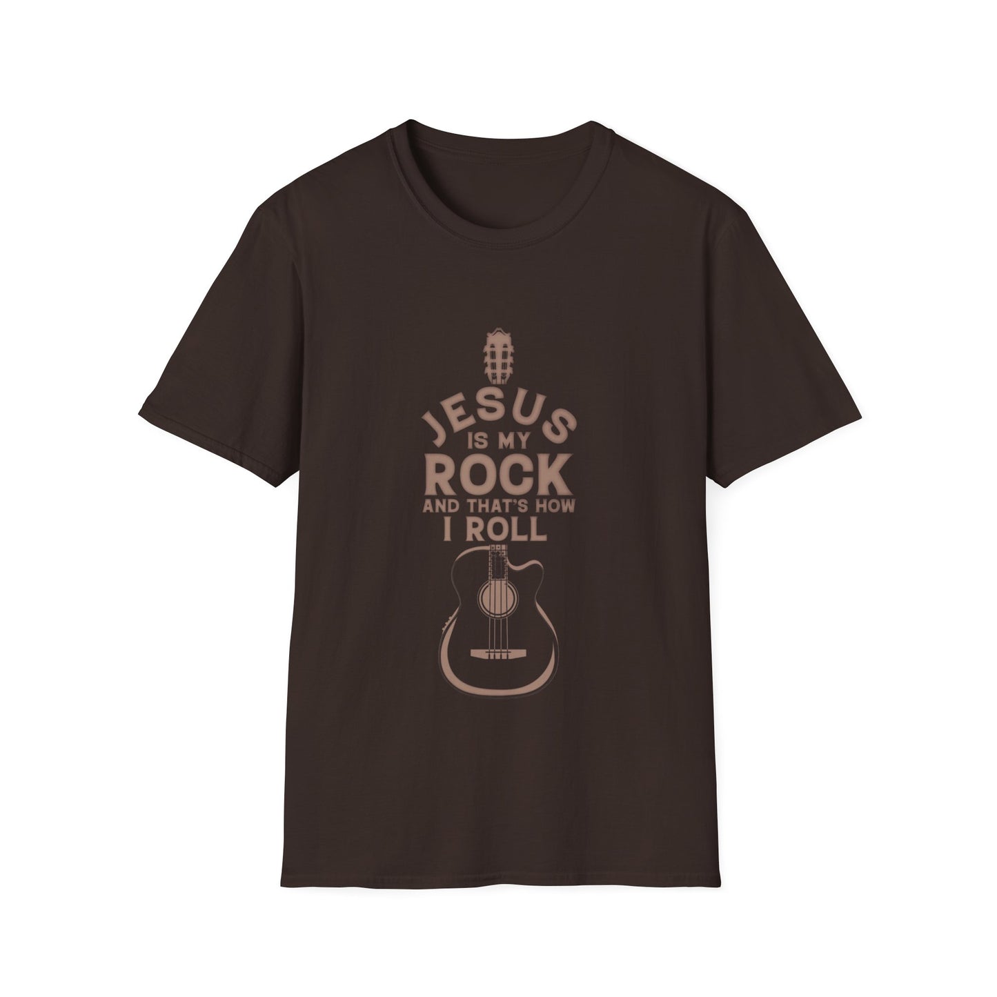 Jesus is My Rock Mens Tshirt (Tan Logo) - Sweet Baby Jeez Teez