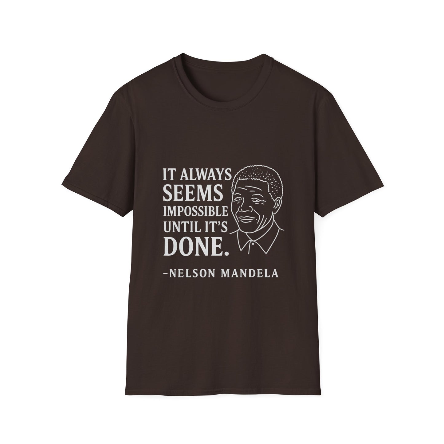 "Seems Impossible" Nelson Mandela Unisex SoftStyle Tshirt (IW Logo)