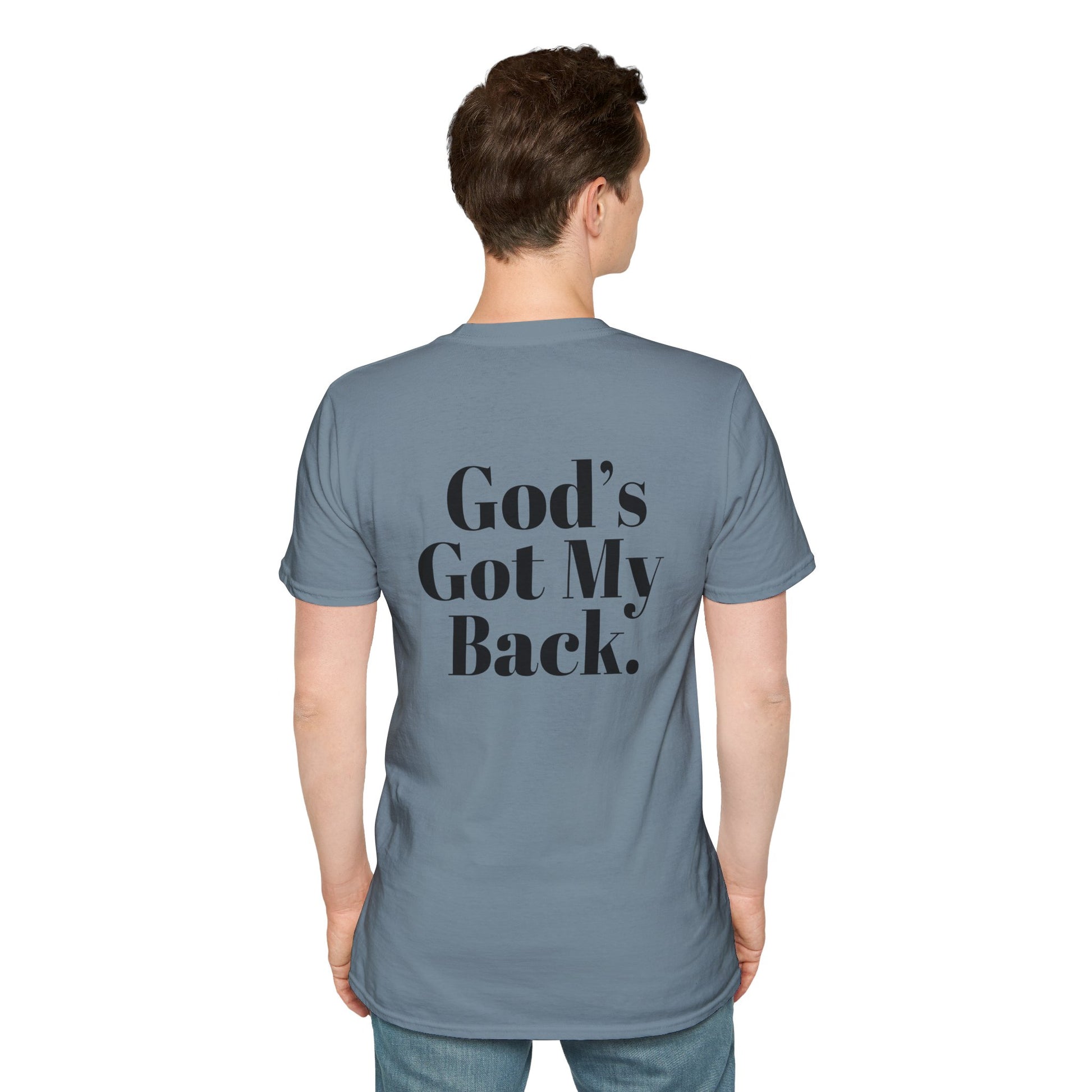God's Got My Back Men's Tshirt (Black Logo) - Sweet Baby Jeez Teez