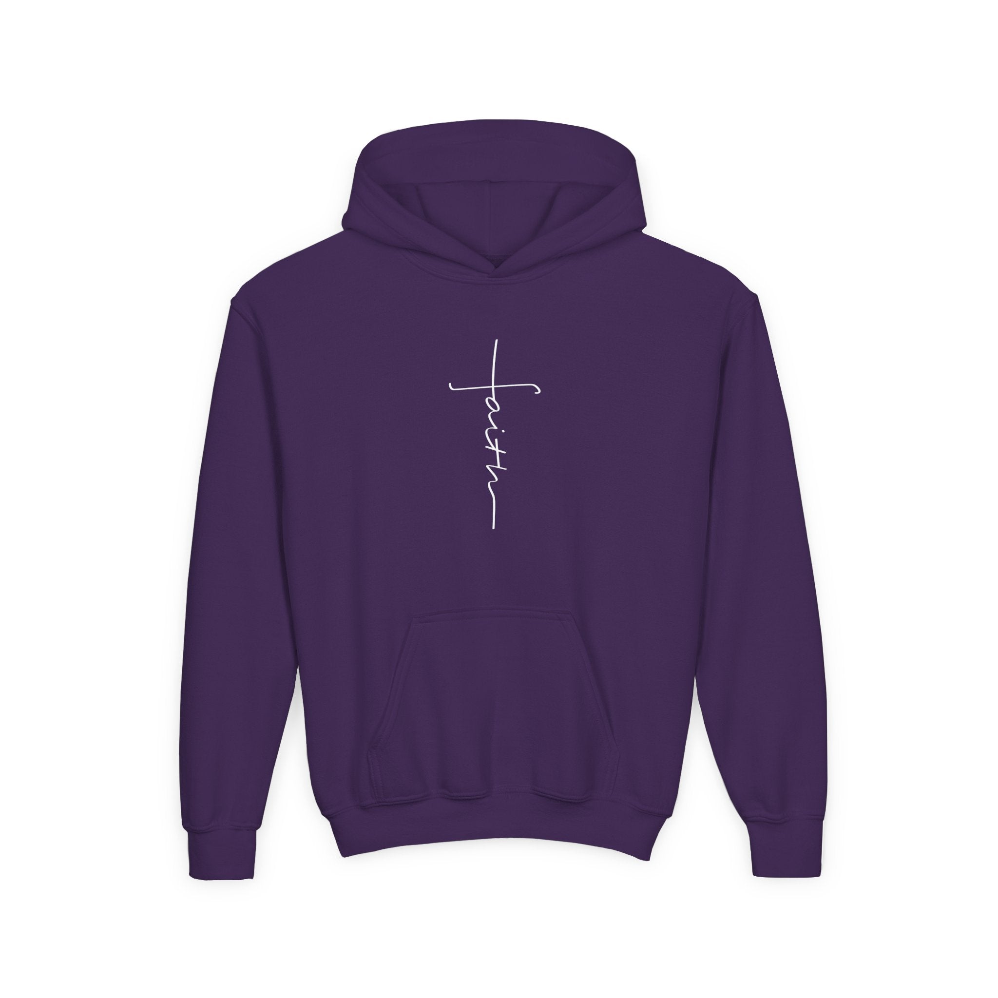 Cross Made From Faith Girl's Hoodie (White Logo)