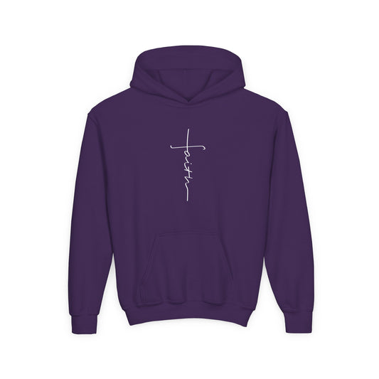 Cross Made From Faith Girl's Hoodie (White Logo)