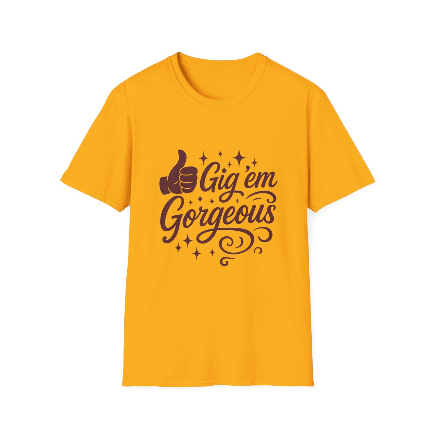 Gig 'em Gorgeous Unisex Softstyle T-Shirt Texas A&M Apparel - Sweet Baby Jeez Teez