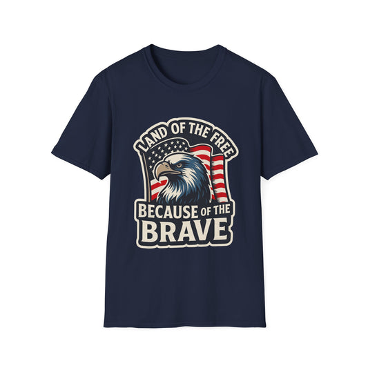 "Land of the Free" Patriotic Eagle Softstyle T-Shirt (American Flag)