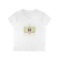 ARS Prayer Brigade Ladies' V-Neck T-Shirt (Green/Purple Logo)