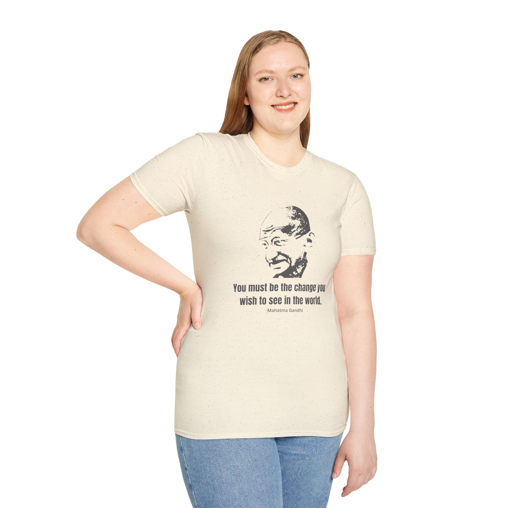 Be the Change Women's Relaxed/Plus Tshirt (IW Gray Logo) - Sweet Baby Jeez Teez