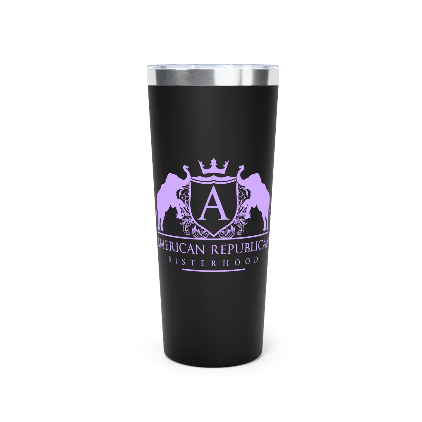ARS T Lilac Logo Copper Vacuum Insulated Tumbler, 22oz - Sweet Baby Jeez Teez