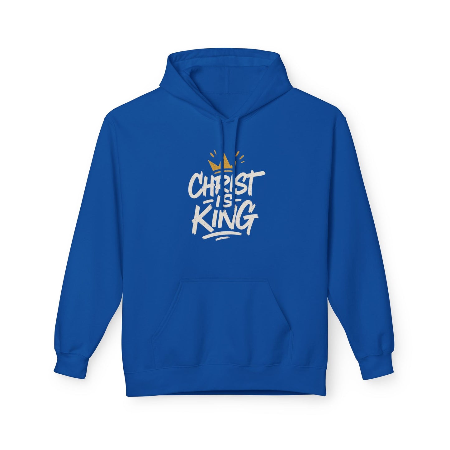 Christ is King Fleece Hoodie Faith-Based Sweatshirt (Gold Crown Logo)
