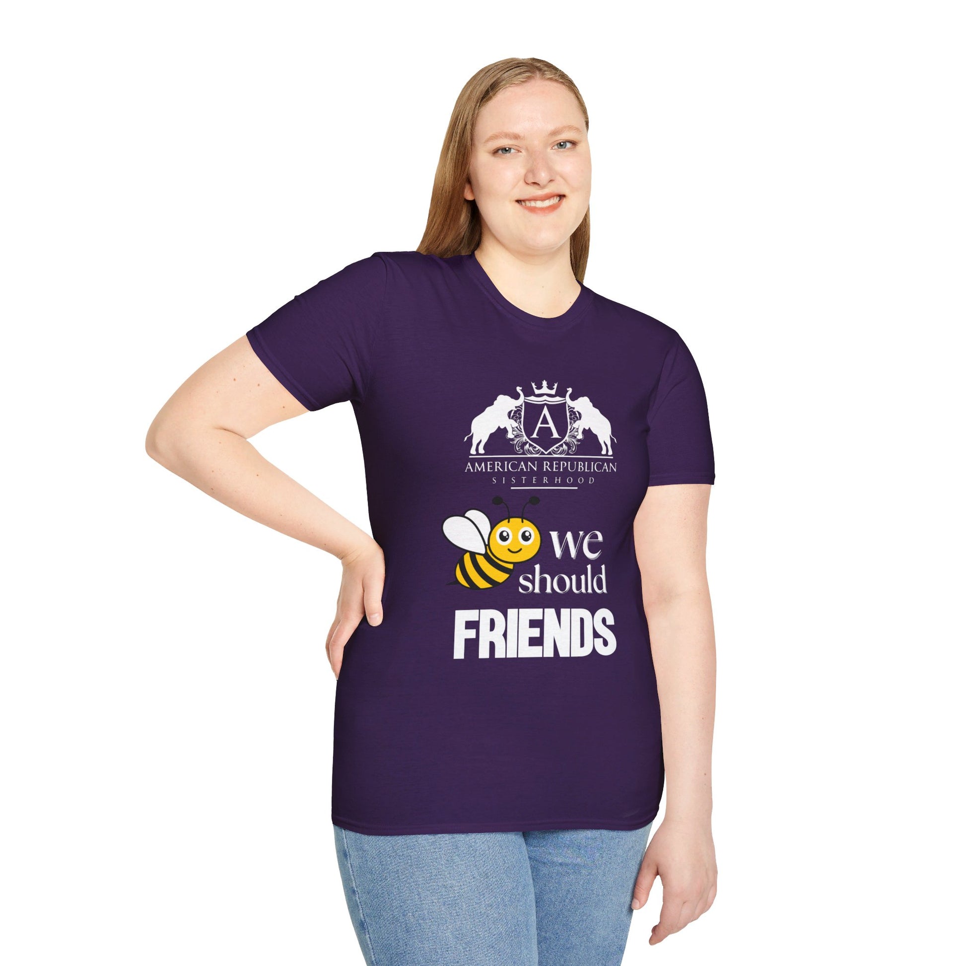 Bee Friends Women's Relaxed/Unisex Tshirt (ARS - Cartoon Logo) - Sweet Baby Jeez Teez