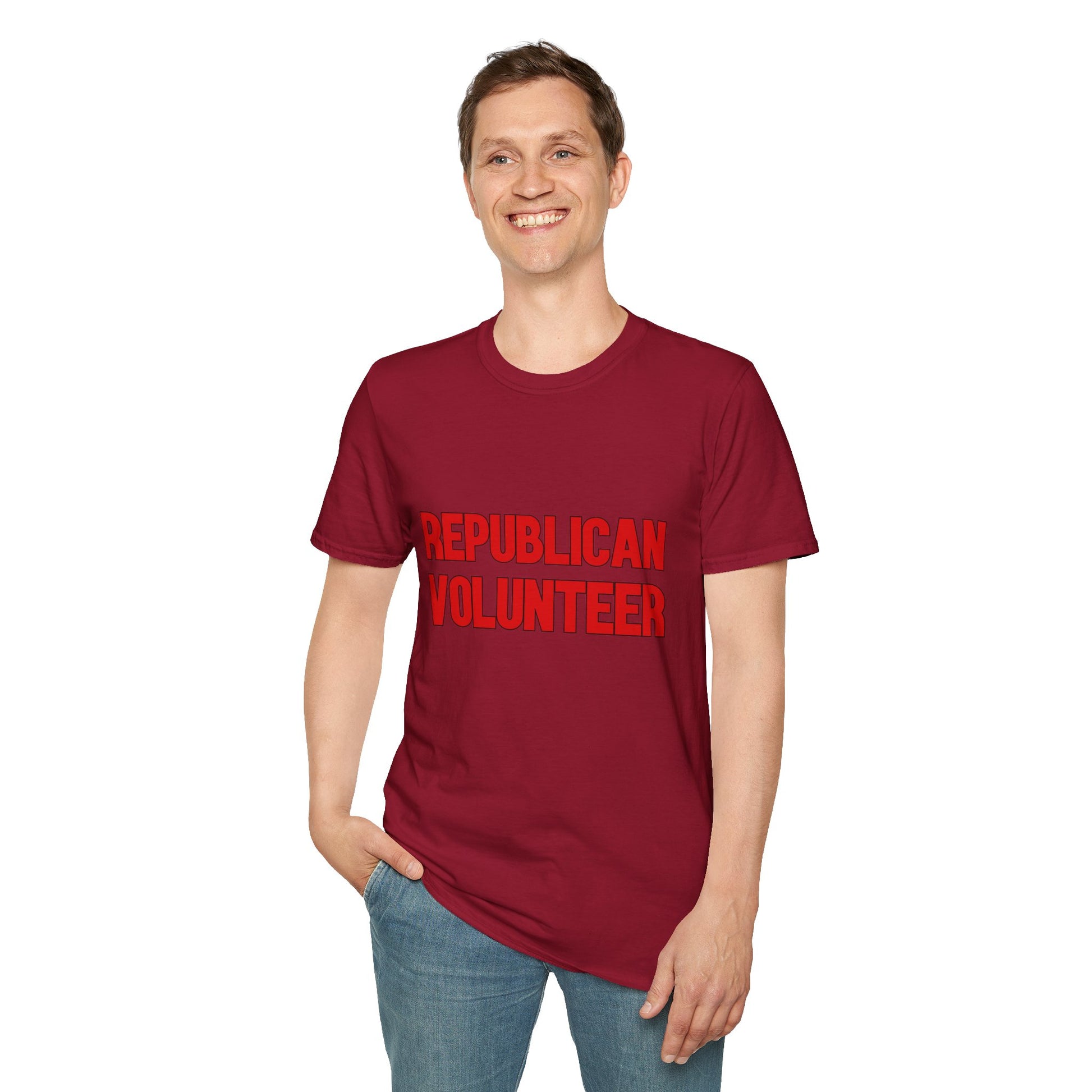 Republican Volunteer Unisex Tshirt (Red Logo) - Sweet Baby Jeez Teez