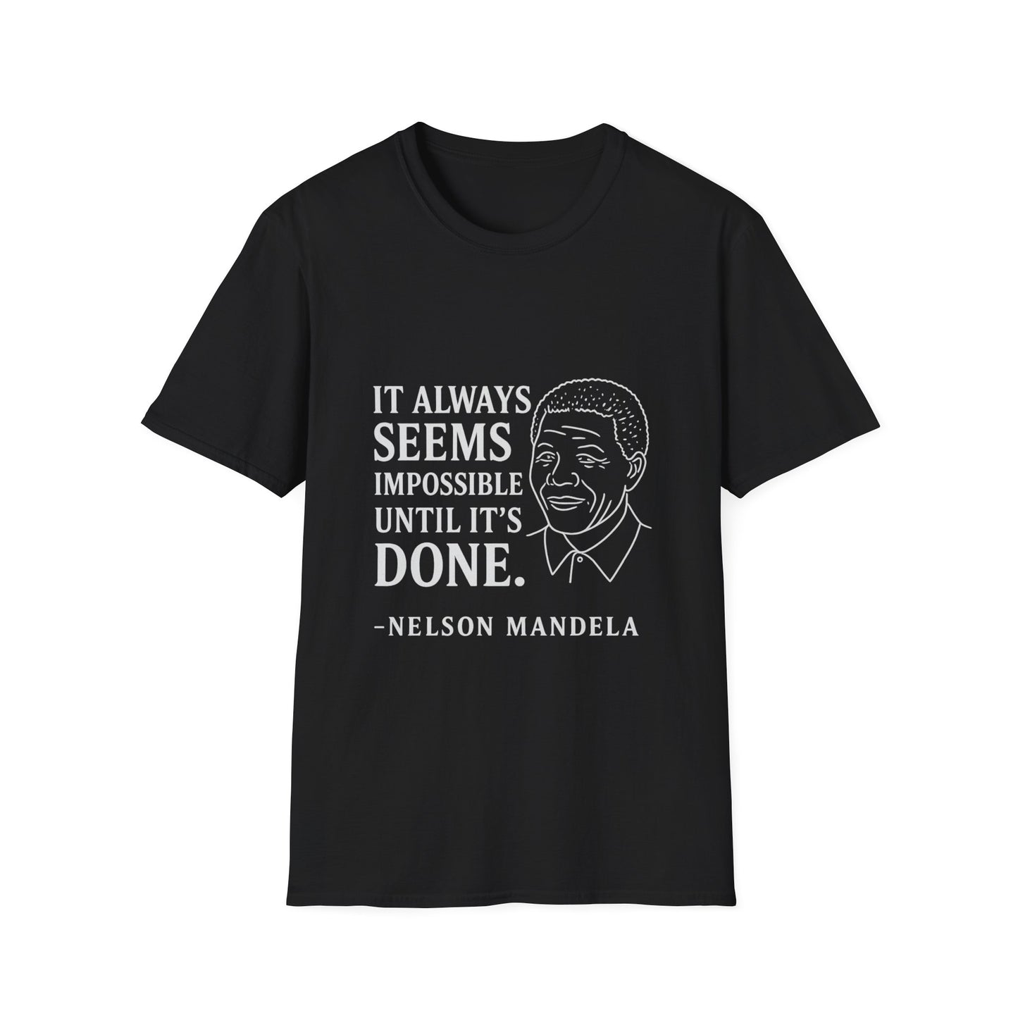 "Seems Impossible" Nelson Mandela Unisex SoftStyle Tshirt (IW Logo)