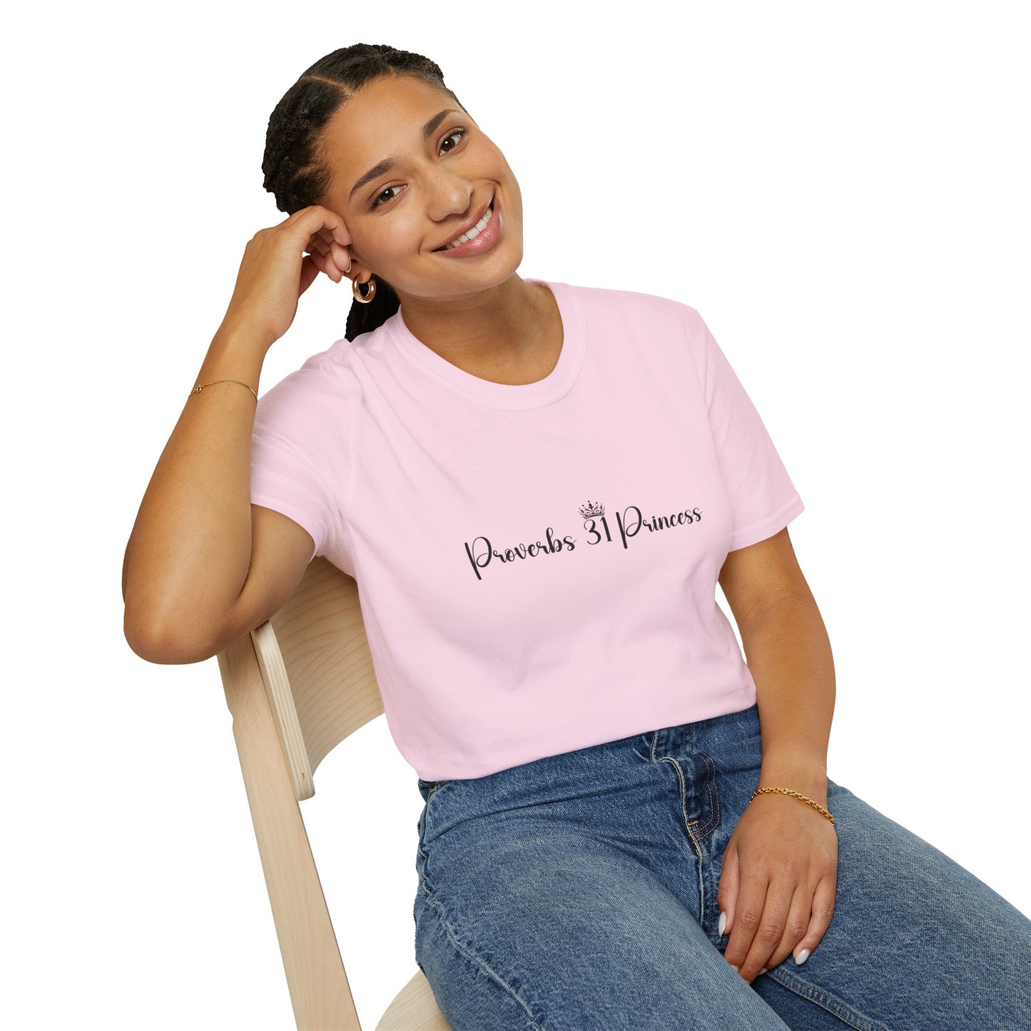 Proverbs 31 Princess Women's Relaxed/Plus Tshirt (Black Logo) - Sweet Baby Jeez Teez