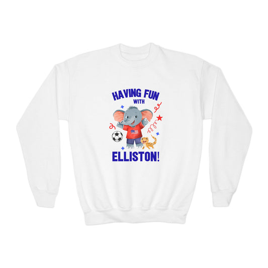 Elliston the Elephant (TM), Having Fun with Elliston Kids Sweatshirt - Sweet Baby Jeez Teez