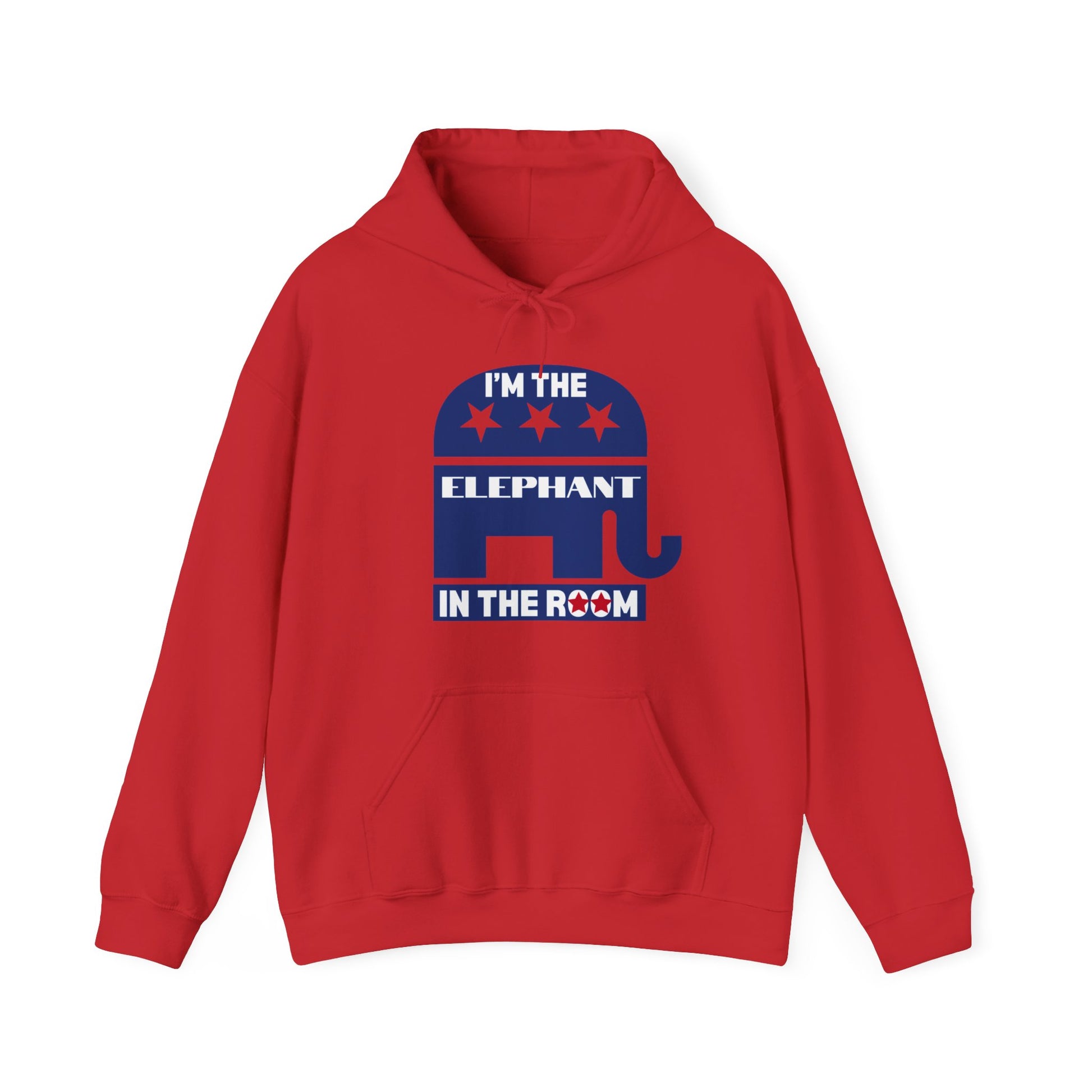 Elephant in the Room Men's Hoodie (Red) - Sweet Baby Jeez Teez