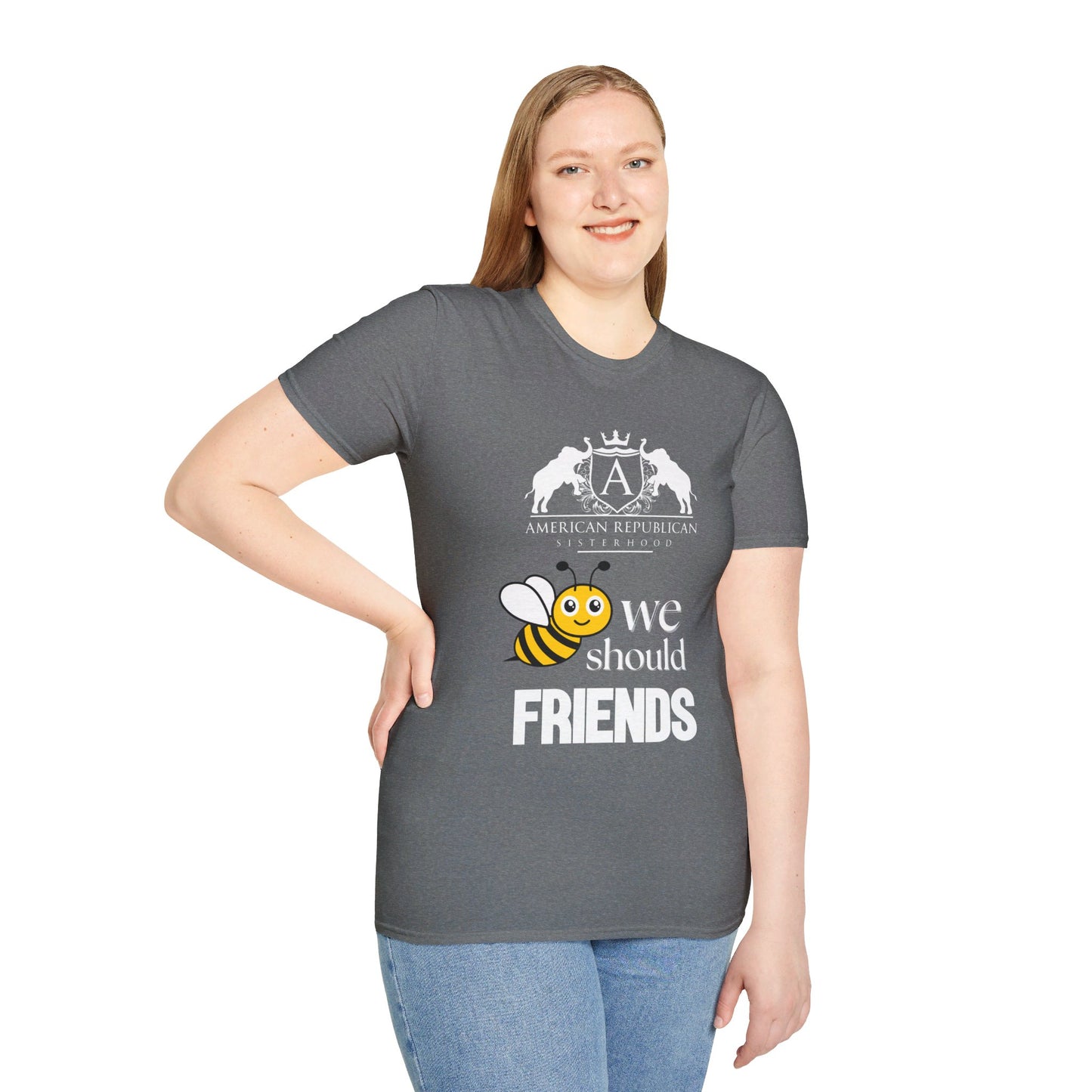 Bee Friends Women's Relaxed/Unisex Tshirt (ARS - Cartoon Logo) - Sweet Baby Jeez Teez