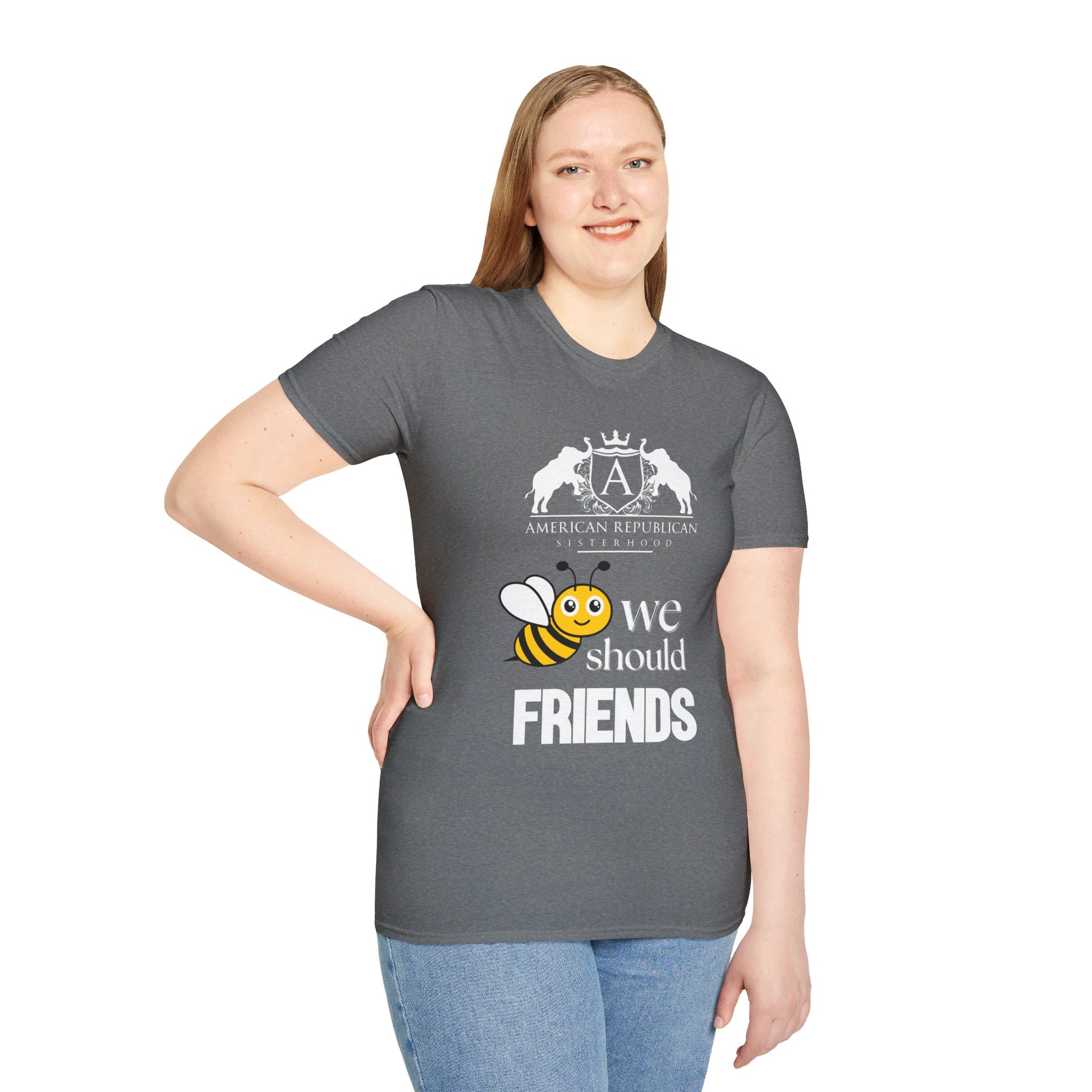 Bee Friends Women's Relaxed/Unisex Tshirt (ARS - Cartoon Logo) - Sweet Baby Jeez Teez