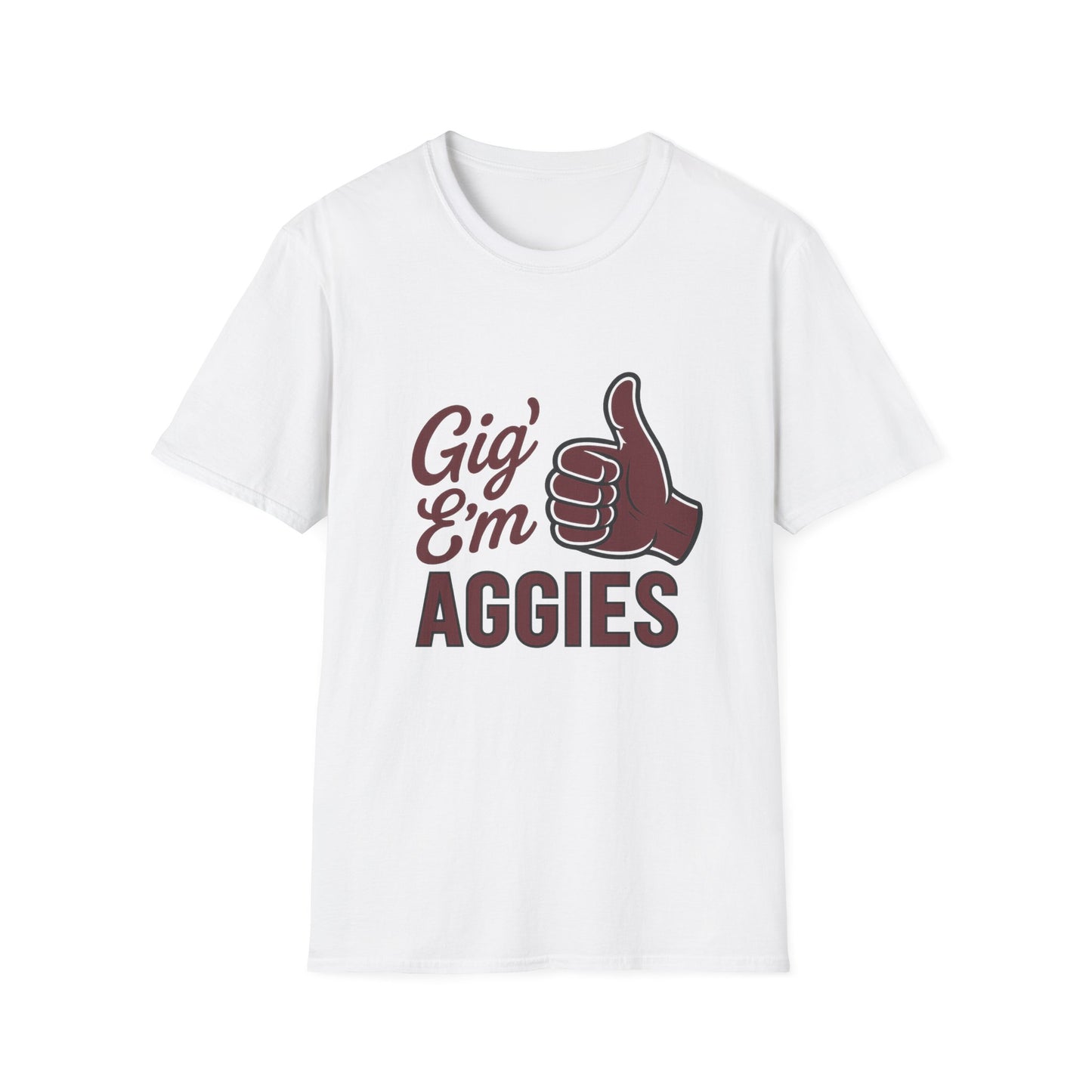 "Gig Em" Aggies Texas A&M Unisex Softstyle T-Shirt - Sweet Baby Jeez Teez