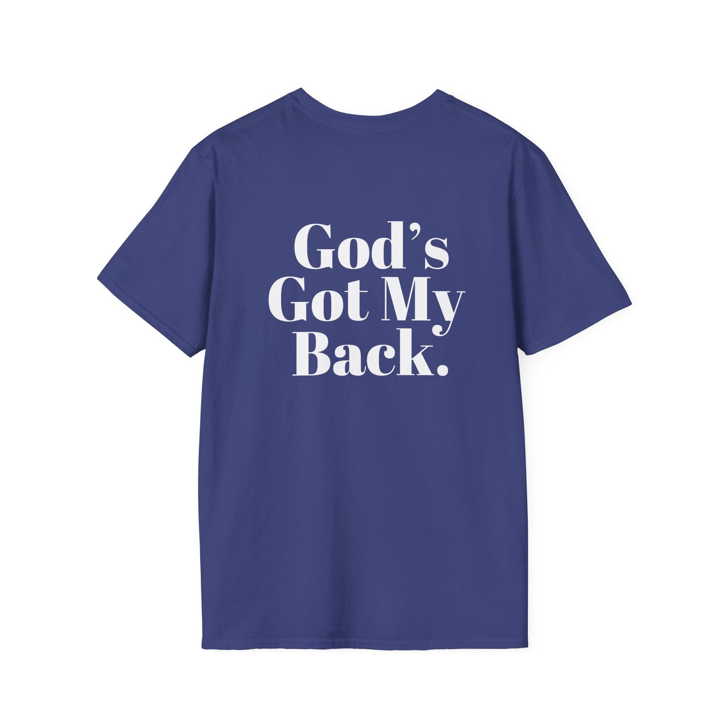 God's Got My Back Men's Tshirt (White Logo) - Sweet Baby Jeez Teez