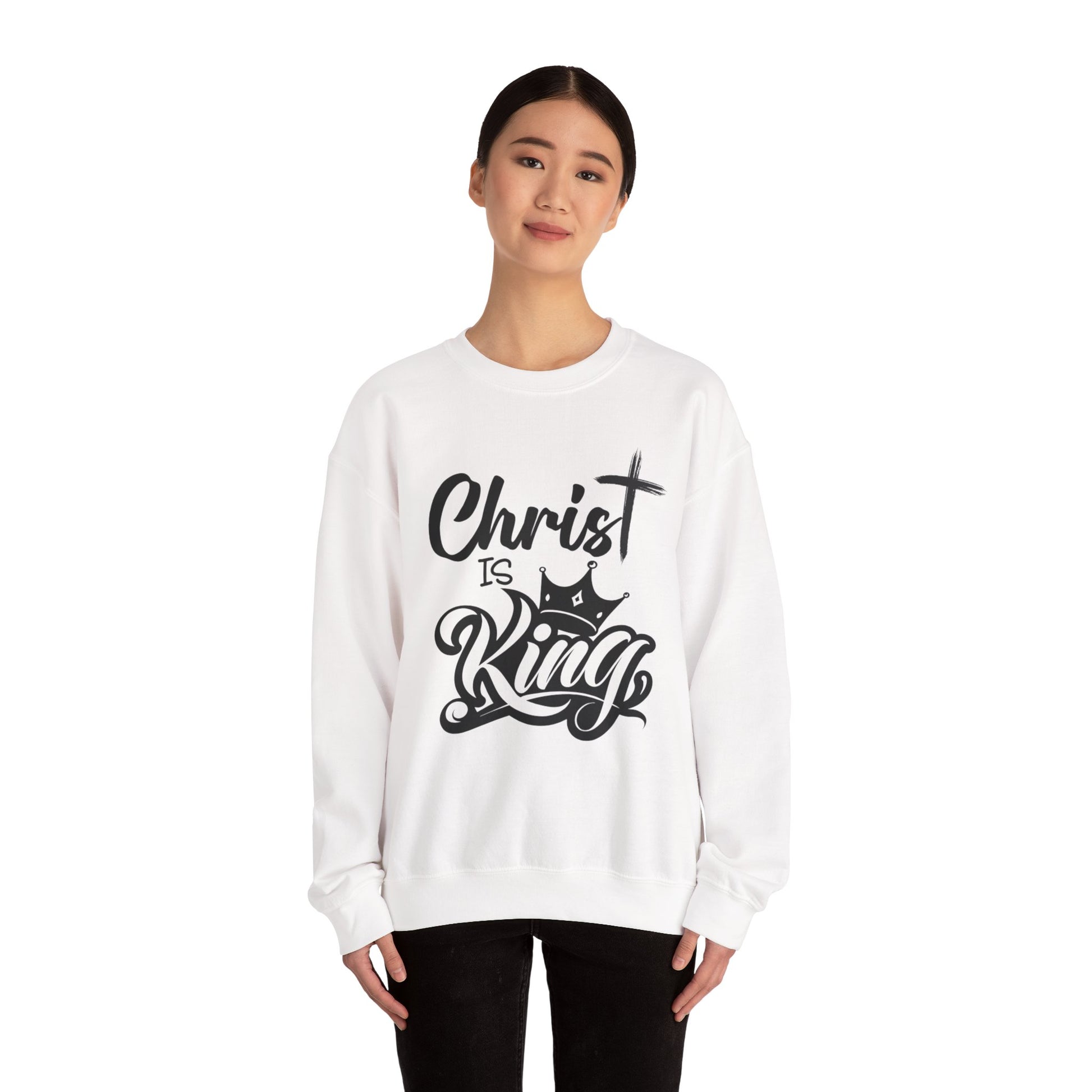 "Christ is King" Unisex Crewneck Sweatshirt - Sweet Baby Jeez Teez