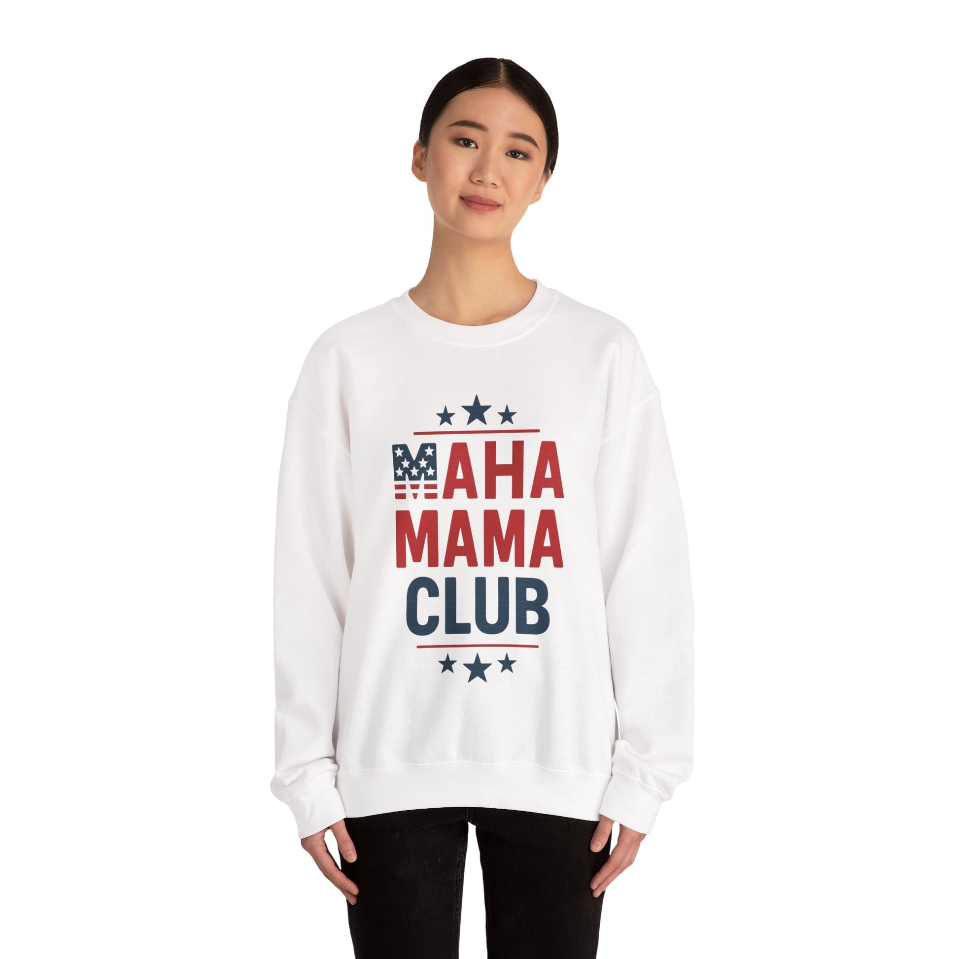 "MAHA MAMA CLUB" Ladies Relaxed Sweatshirt (White) - Sweet Baby Jeez Teez