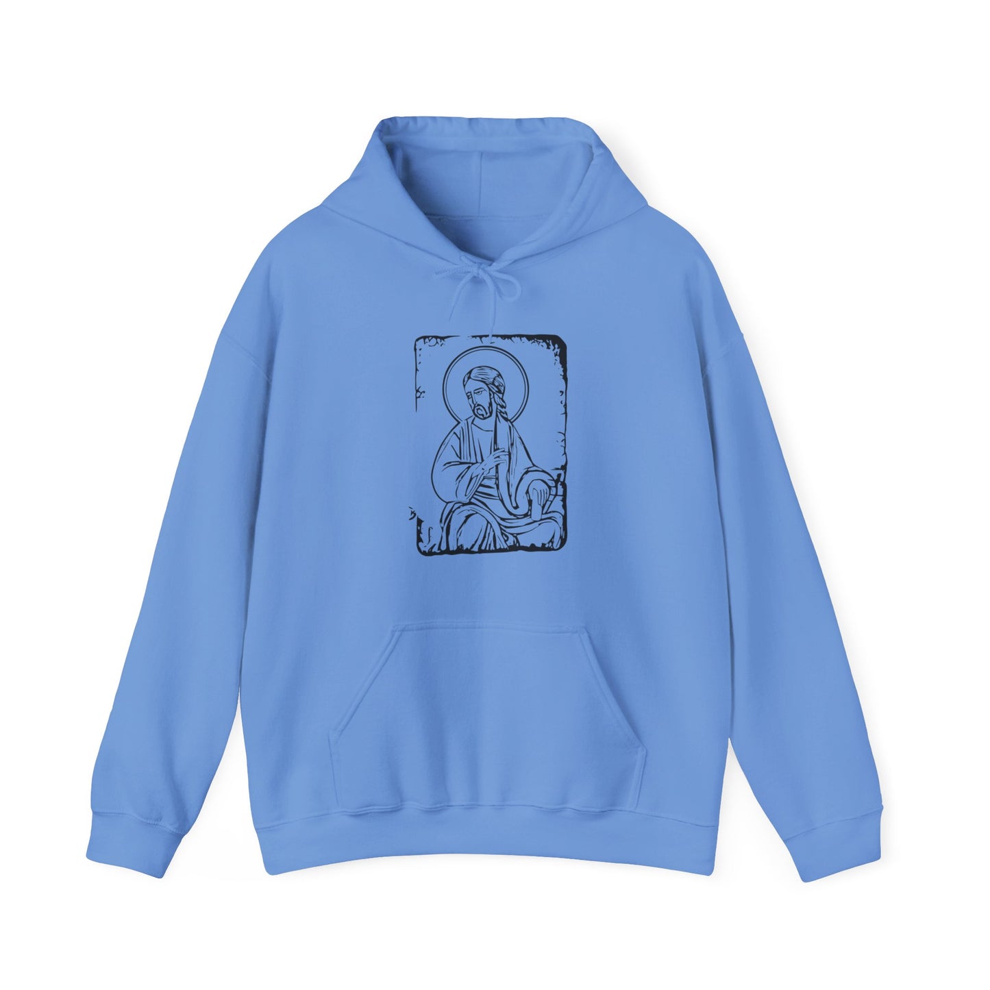 Orthodox Icon Men's Hooded Sweatshirt (Black Logo) - Sweet Baby Jeez Teez