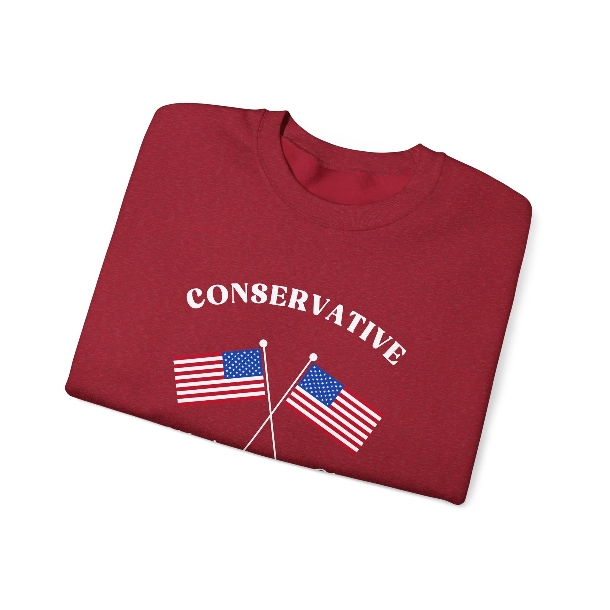Conservative Mom's Club Crewneck Sweatshirt - Raising Patriots Since 1776 (White Logo) - Sweet Baby Jeez Teez