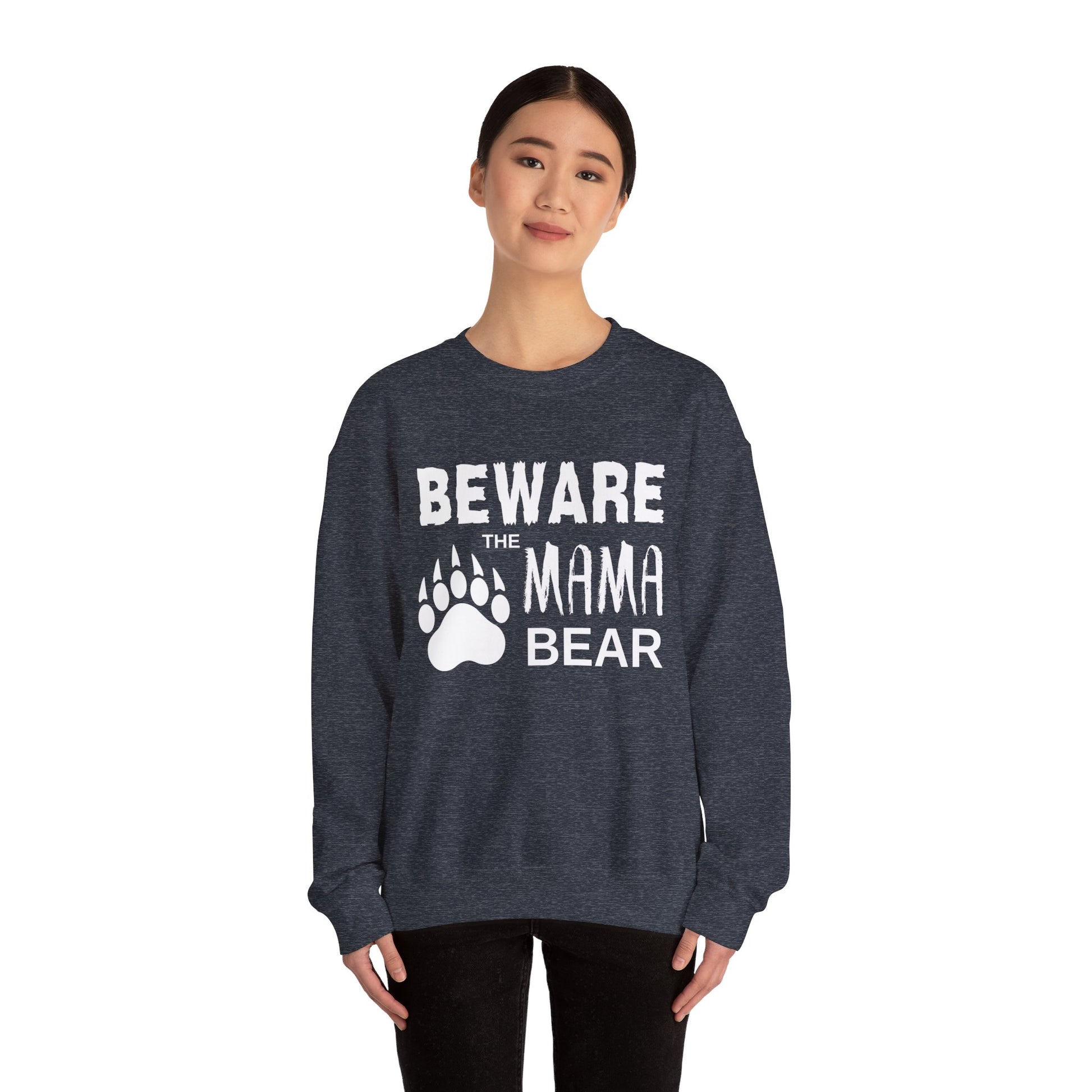 Mama Bear Women's Relaxed Sweatshirt (White Logo) - Sweet Baby Jeez Teez
