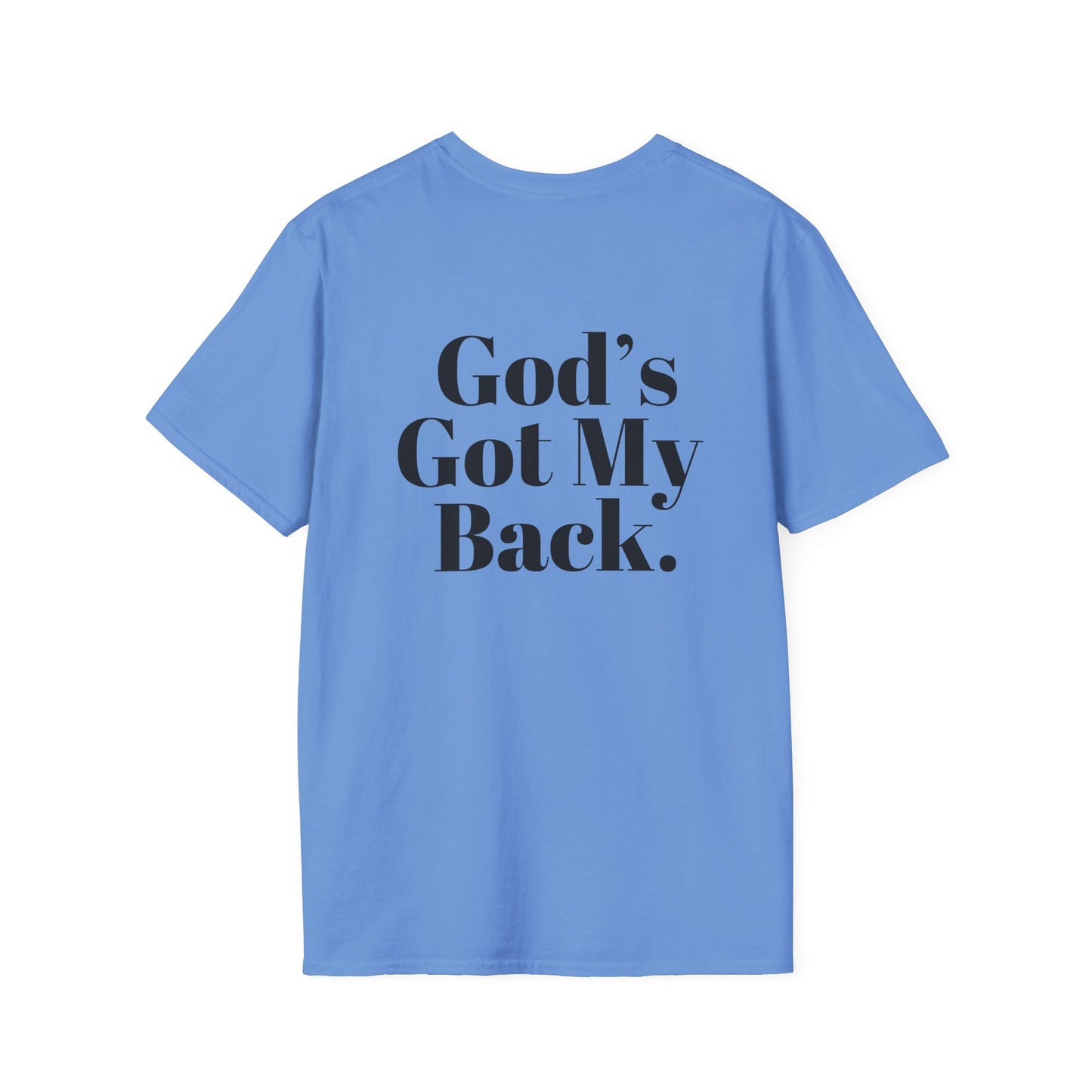 God's Got My Back Men's Tshirt (Black Logo) - Sweet Baby Jeez Teez