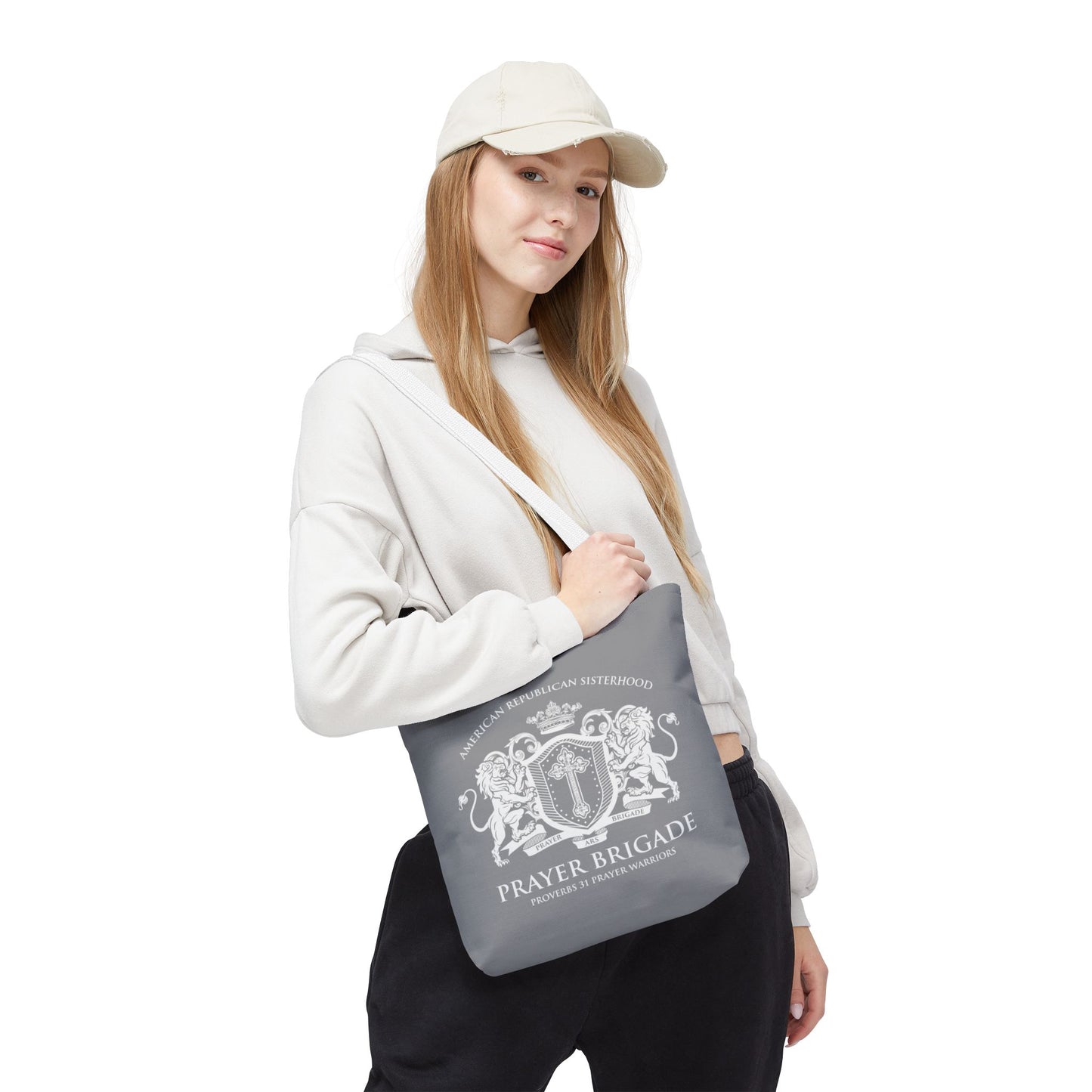 ARS Prayer Brigade Tote Bag (Light Gray with Light Gray Logo)