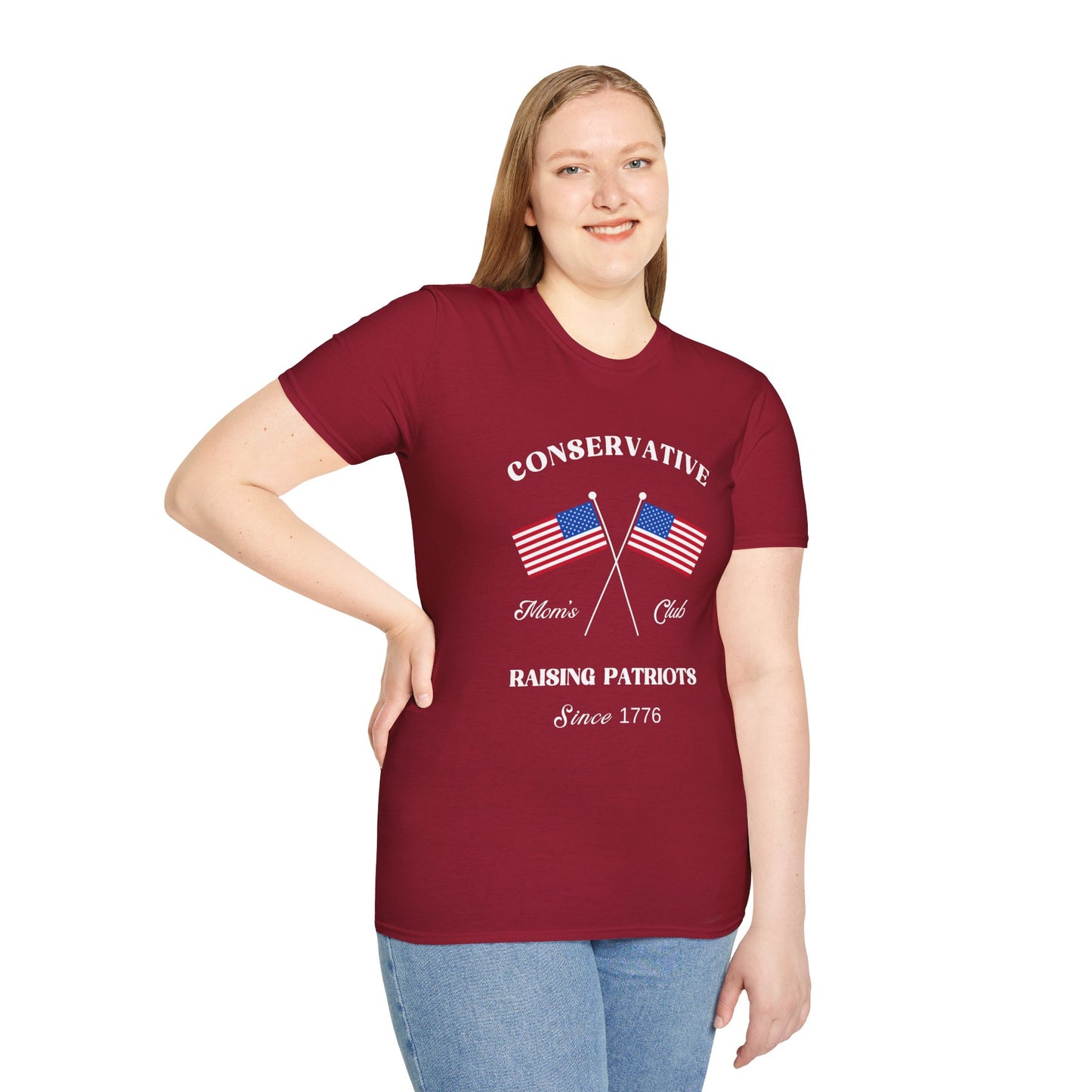 Conservative Mom's Club Women's Plus/Relaxed Tshirt (White Logo)