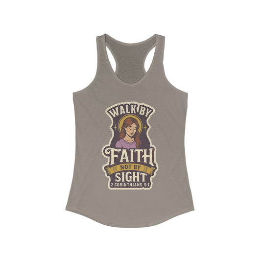 "Walk by Faith" Bible Verse Christian Inspirational Racerback Tanktop