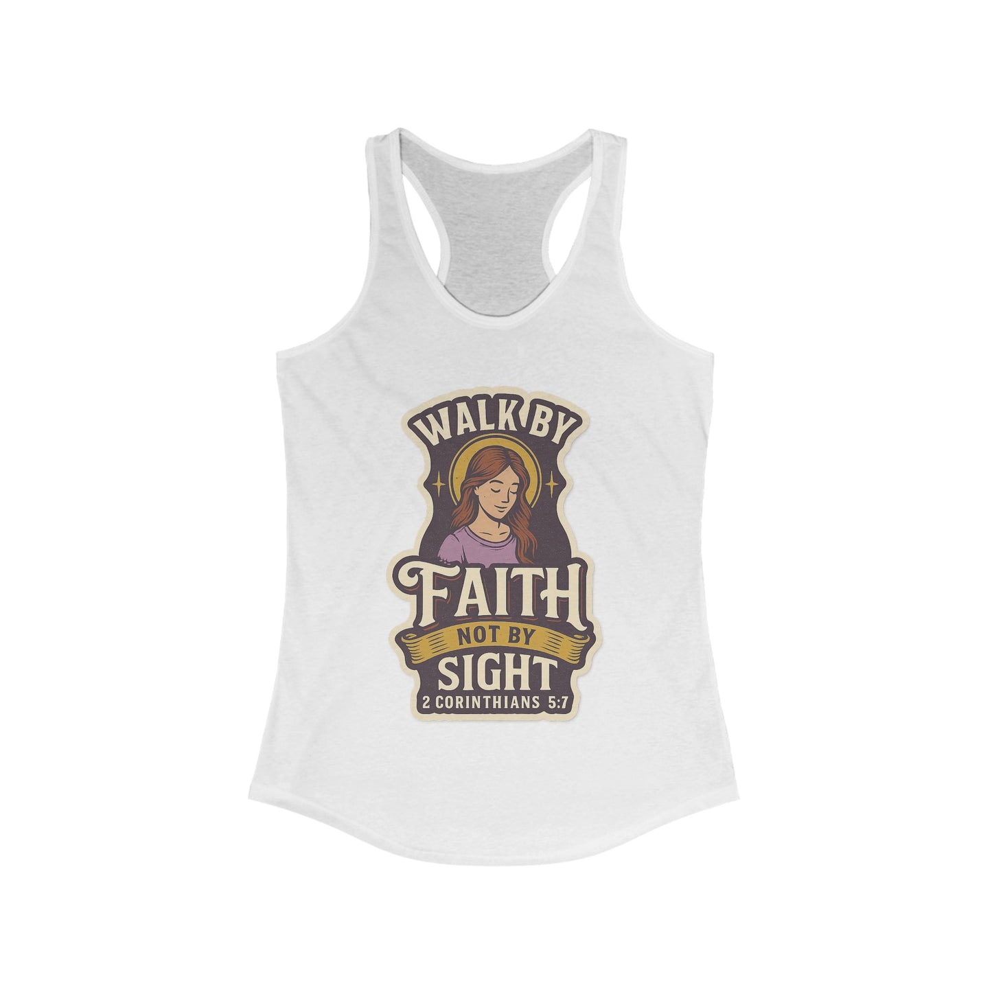 "Walk by Faith" Bible Verse Christian Inspirational Racerback Tanktop