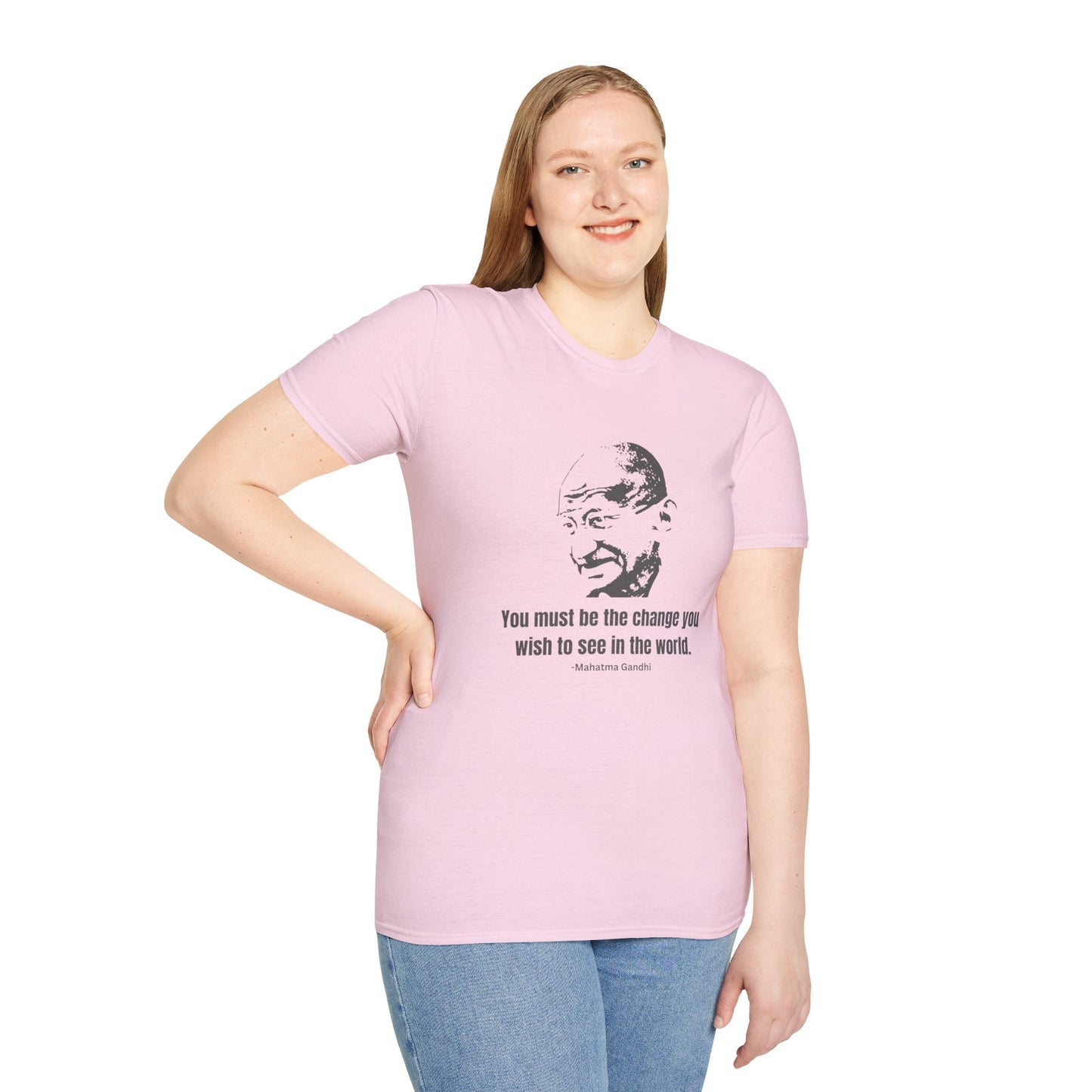 Be the Change Women's Relaxed/Plus Tshirt (IW Gray Logo) - Sweet Baby Jeez Teez
