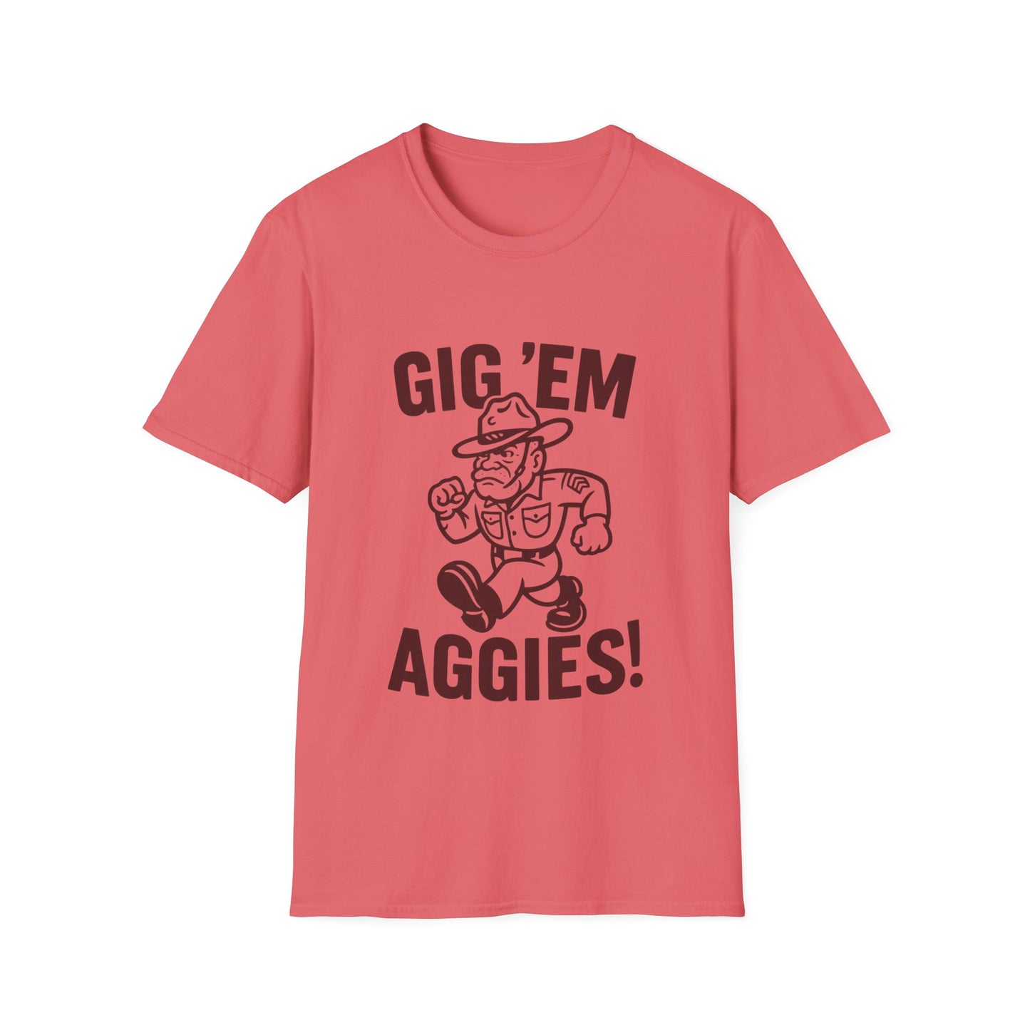 Gig Em Old Sarge Unisex Softstyle Tshirt - Sweet Baby Jeez Teez