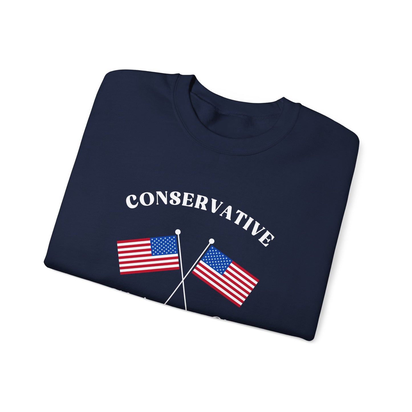 Conservative Mom's Club Crewneck Sweatshirt - Raising Patriots Since 1776 (White Logo) - Sweet Baby Jeez Teez