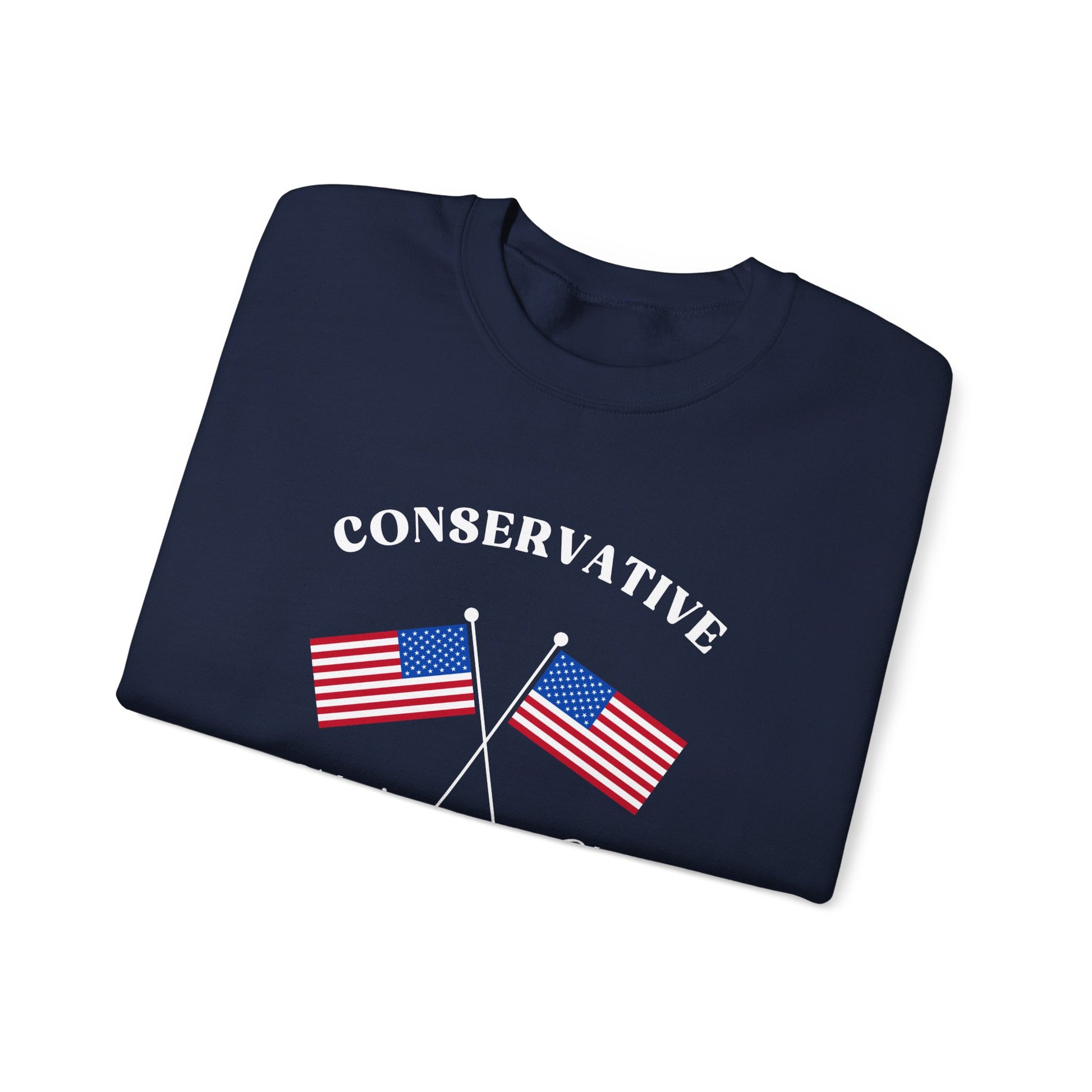 Conservative Mom's Club Crewneck Sweatshirt - Raising Patriots Since 1776 (White Logo) - Sweet Baby Jeez Teez