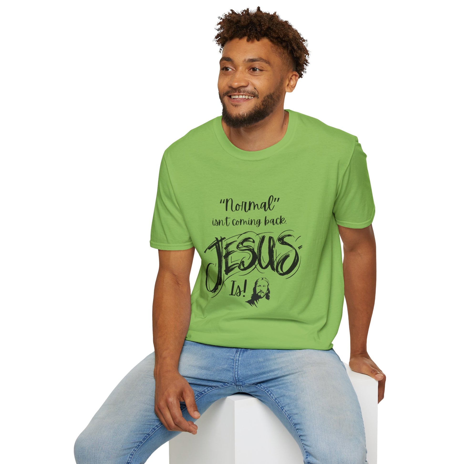 Normal Isn't Coming Back Men's Tshirt (Black Logo) - Sweet Baby Jeez Teez