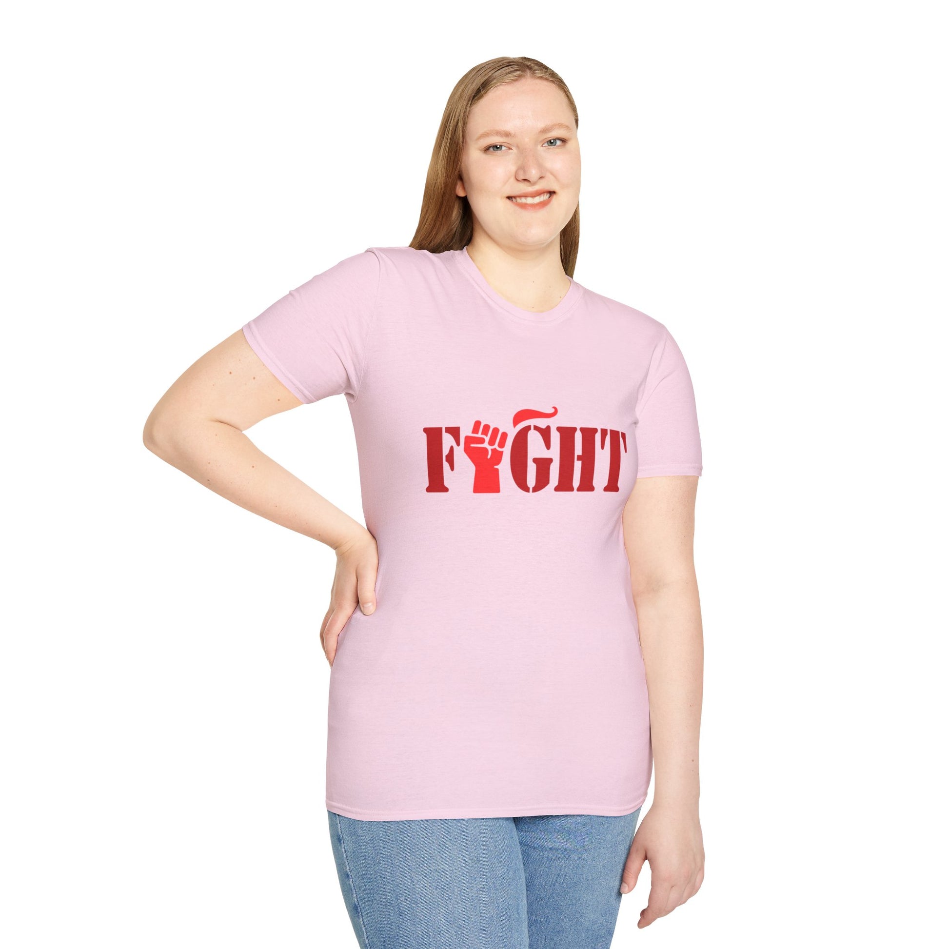 Fight Women's Relaxed/Plus Tshirt (Red Fist Logo) - Sweet Baby Jeez Teez