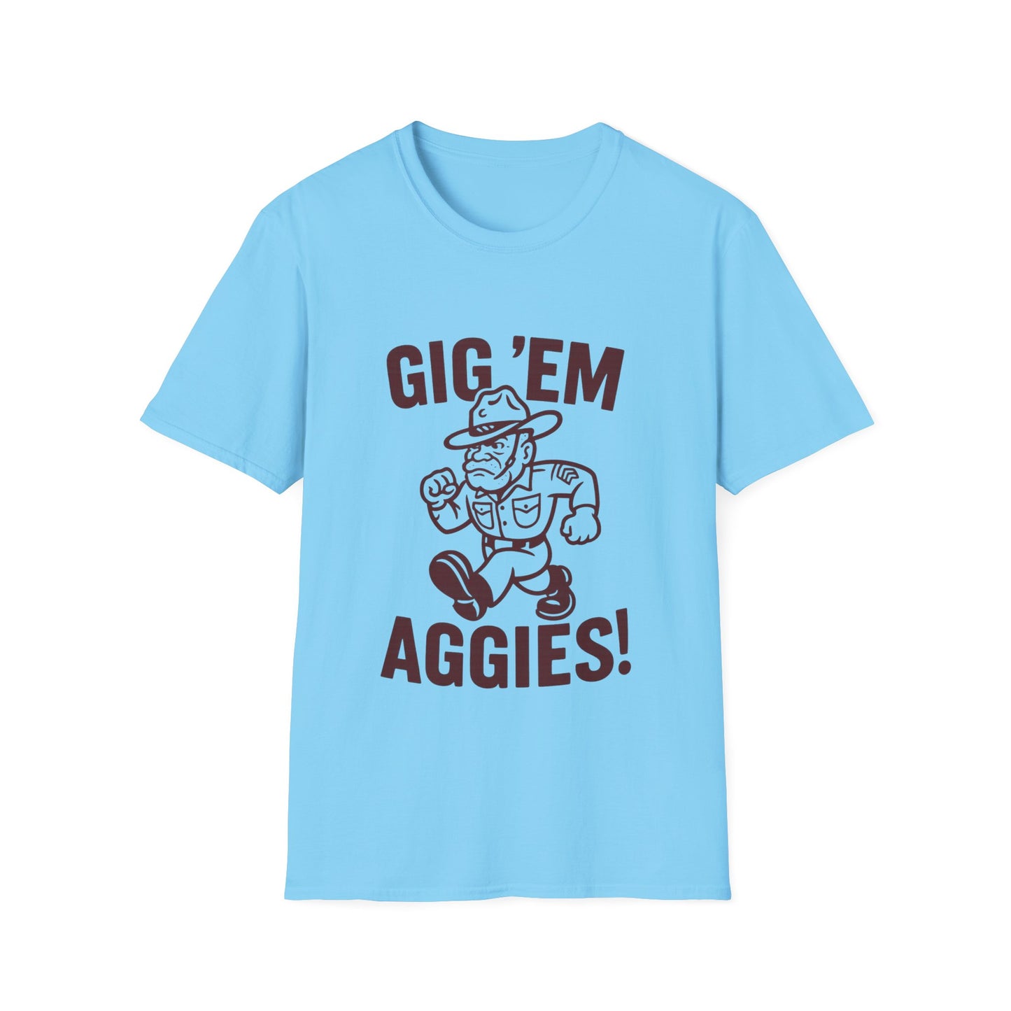 Gig Em Old Sarge Unisex Softstyle Tshirt - Sweet Baby Jeez Teez