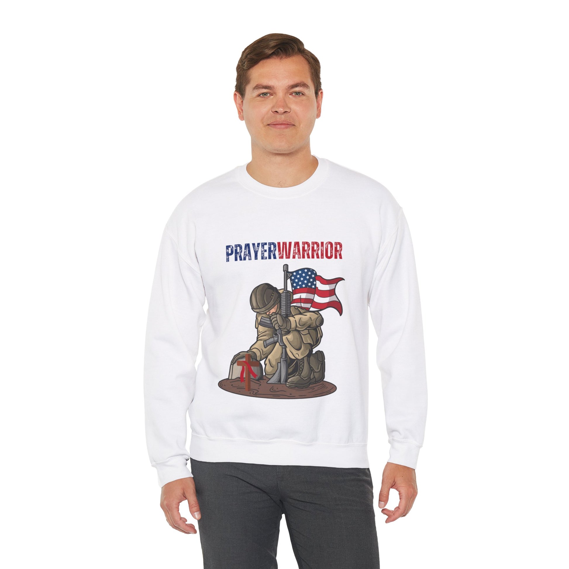 Prayer Warrior Soldier Men's Sweatshirt - Sweet Baby Jeez Teez