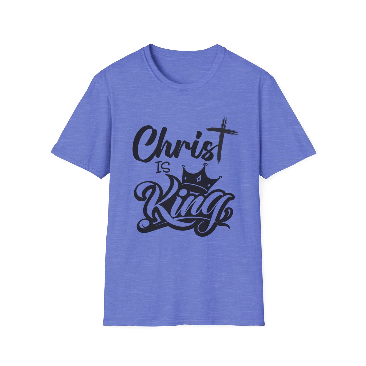 "Christ is King" Unisex Softstyle T-Shirt (Black Logo) - Sweet Baby Jeez Teez