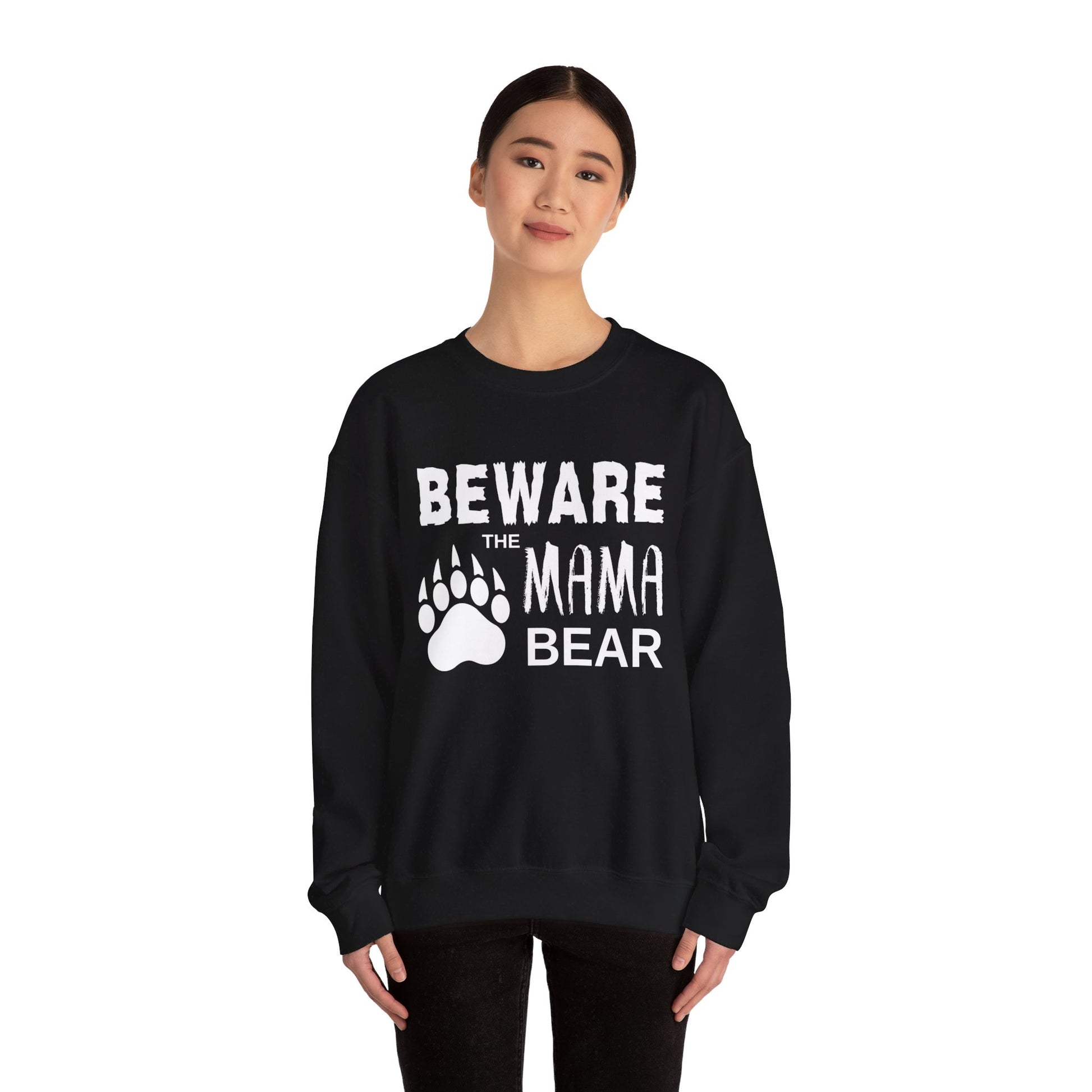 Mama Bear Women's Relaxed Sweatshirt (White Logo) - Sweet Baby Jeez Teez