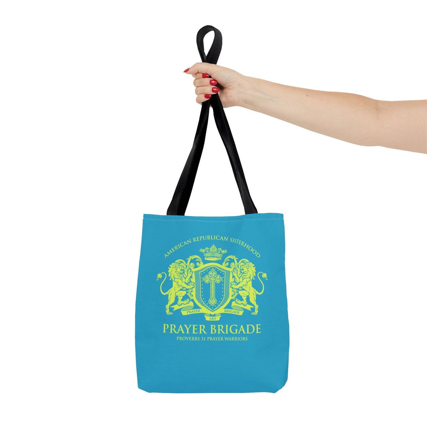 ARS Prayer Brigade Tote Bag (Agua with Chartreuse Logo)