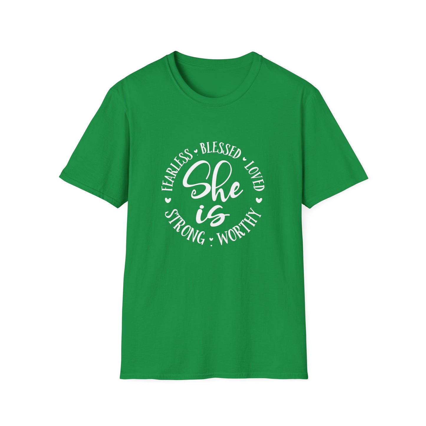 She Is Women's Relaxed/Plus Tshirt (White Logo) - Sweet Baby Jeez Teez