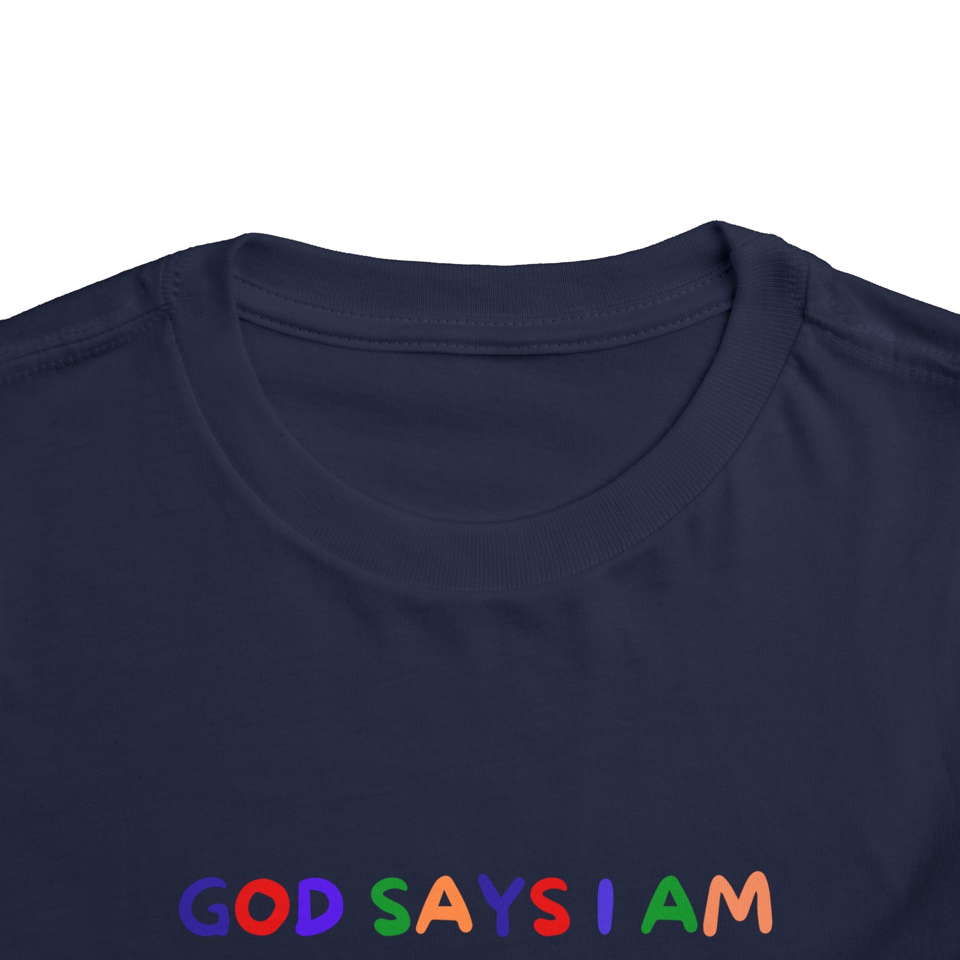 God Says I am Toddler Boys Tshirt (Sports Logo) - Sweet Baby Jeez Teez
