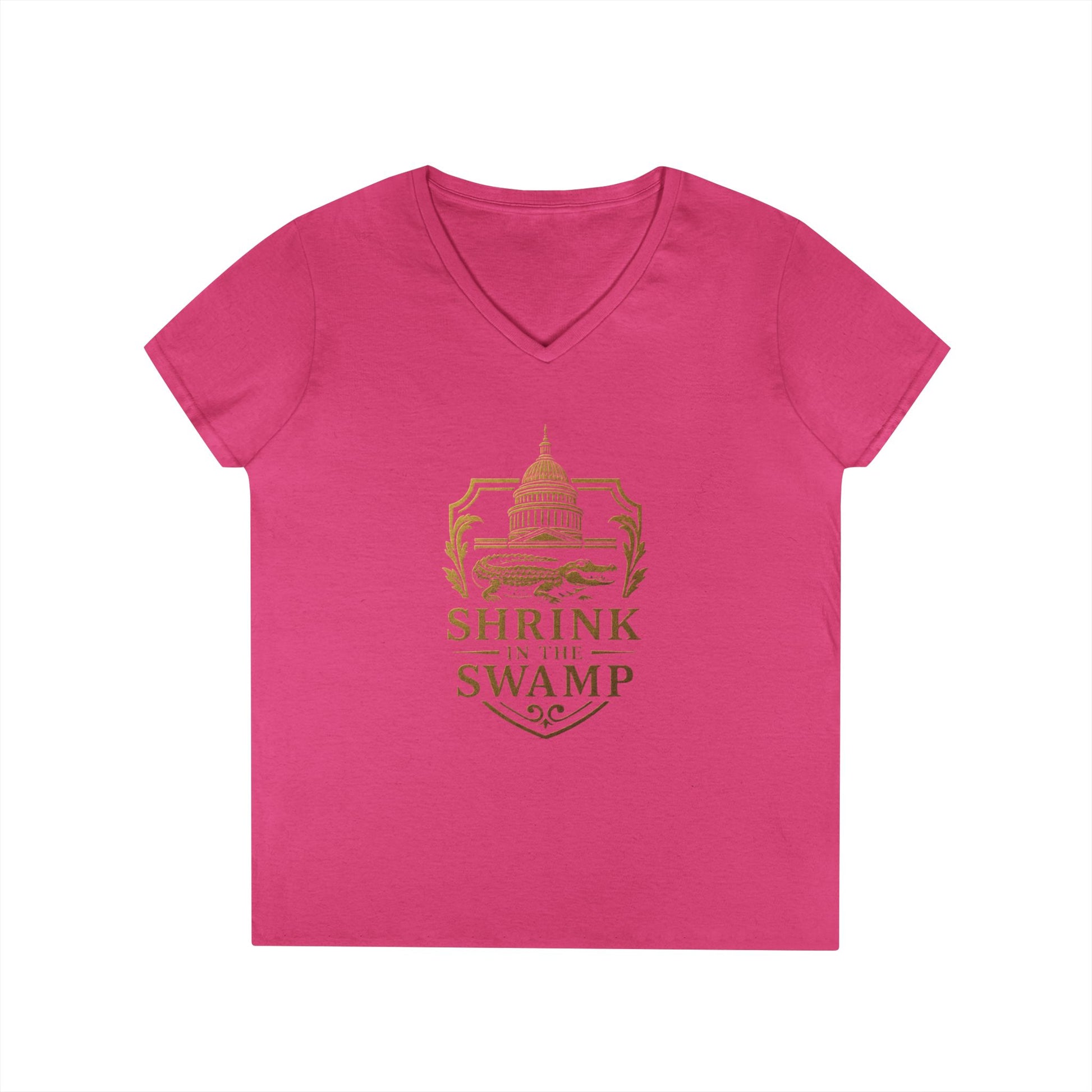 Shrink in the Swamp [TM] Ladies' V-Neck T-Shirt - Sweet Baby Jeez Teez