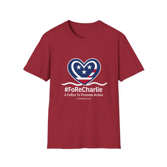 "FoRe Charlie" Ambassador Pageant Memorial Tshirt of Charlie (White Heart Logo)