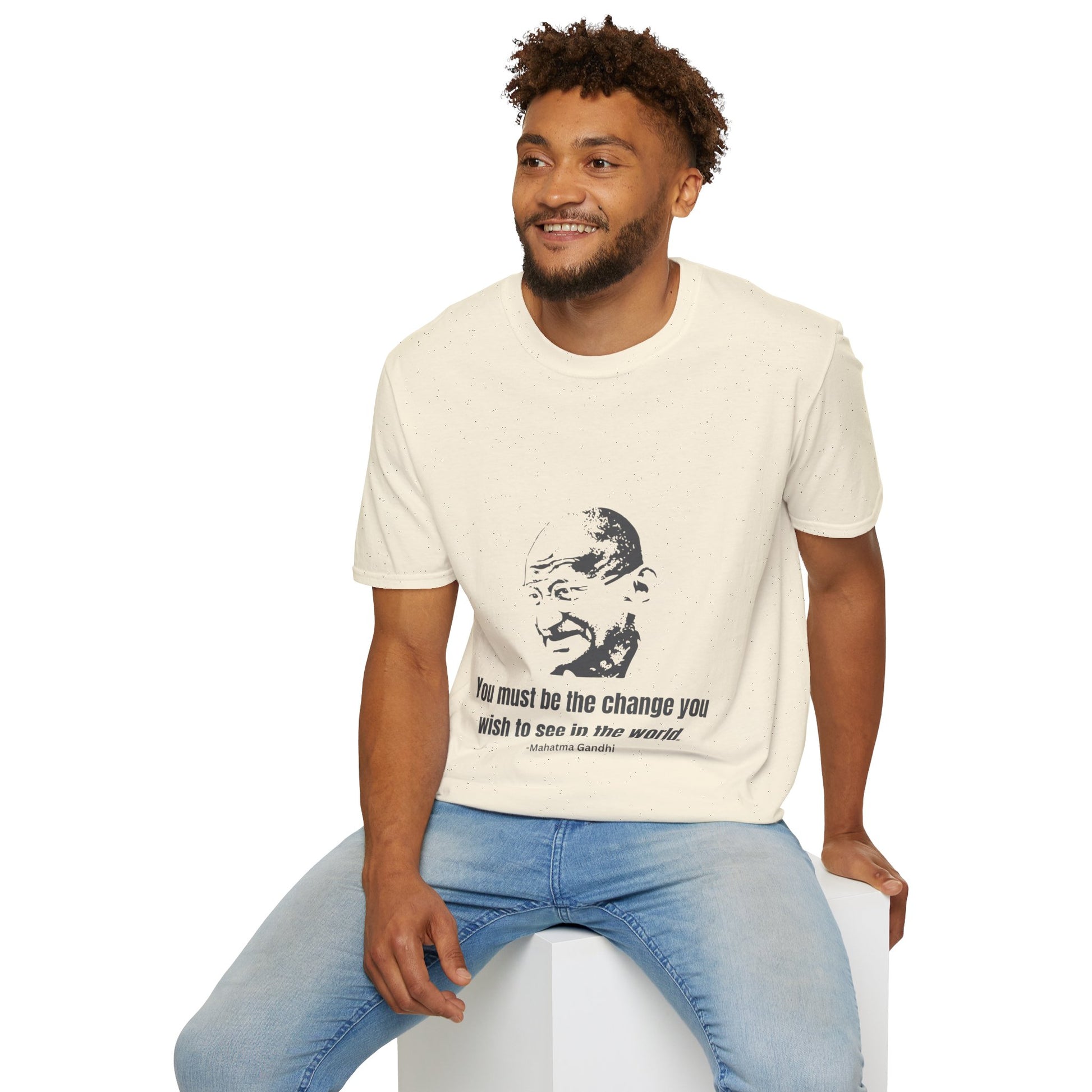 Be the Change Men's Tshirt (IW Gray Logo) - Sweet Baby Jeez Teez