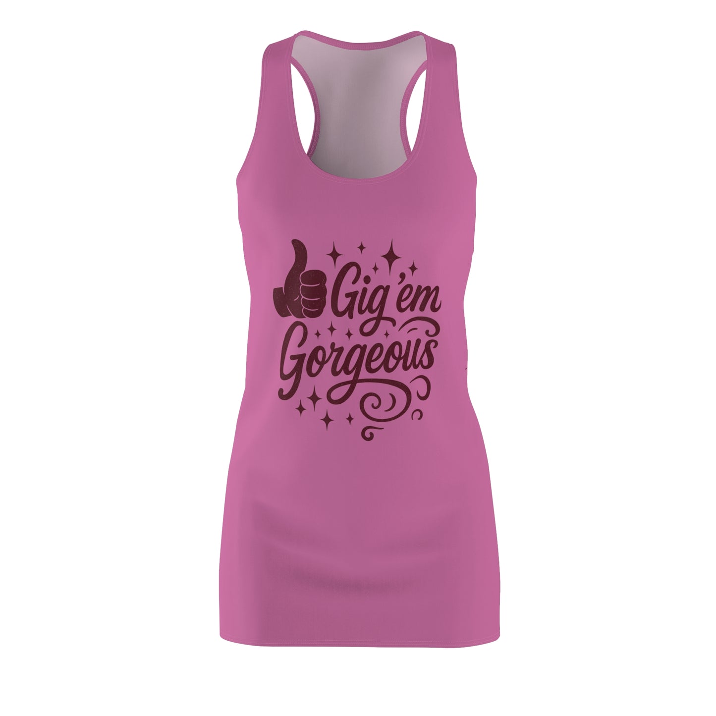 Gig 'em Gorgeous Racerback Dress (Pink) - Sweet Baby Jeez Teez
